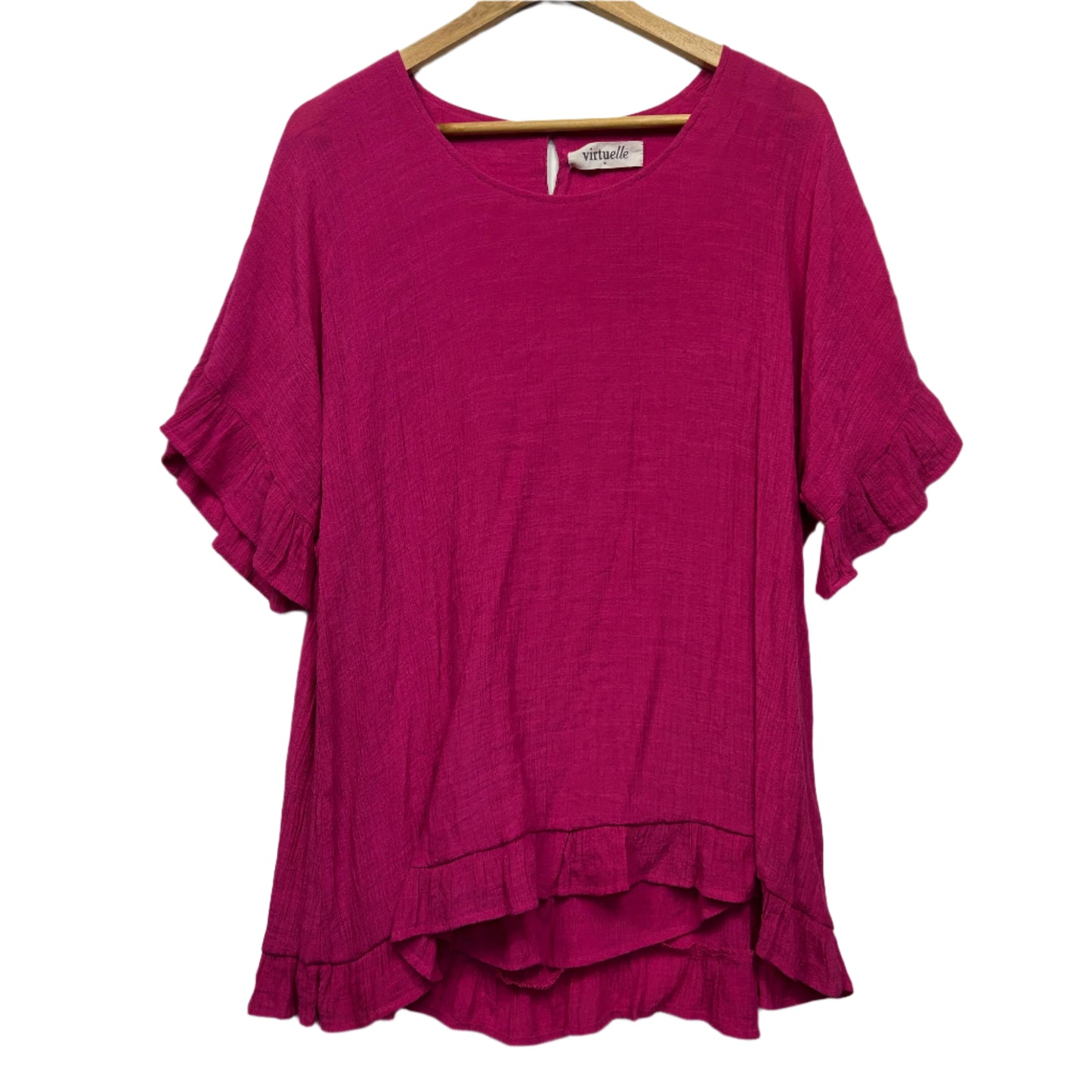 Virtuelle Top Size 16 Pink Short Sleeve Viscose Blend