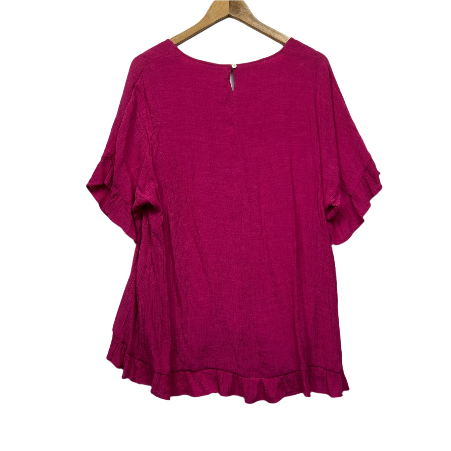 Virtuelle Top Size 16 Pink Short Sleeve Viscose Blend