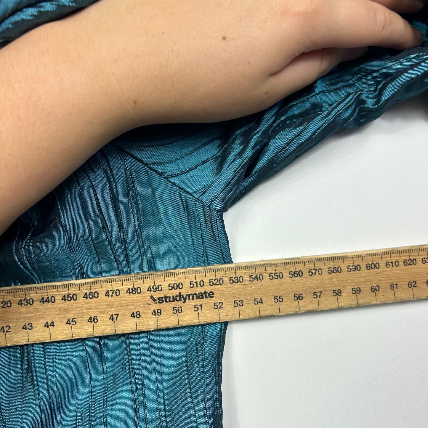 Liz Jordan Teal Crinkle Cocktail Top - Size L