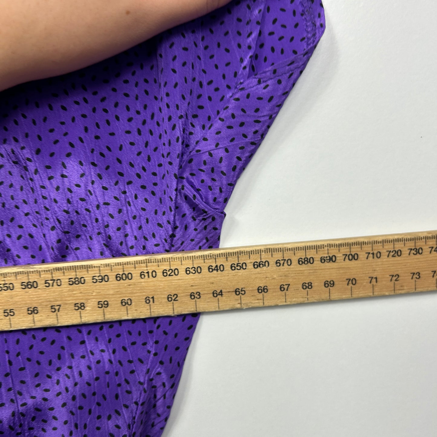 Vintage Stitches Plus Purple Polka Dot Blouse Top - Size 18