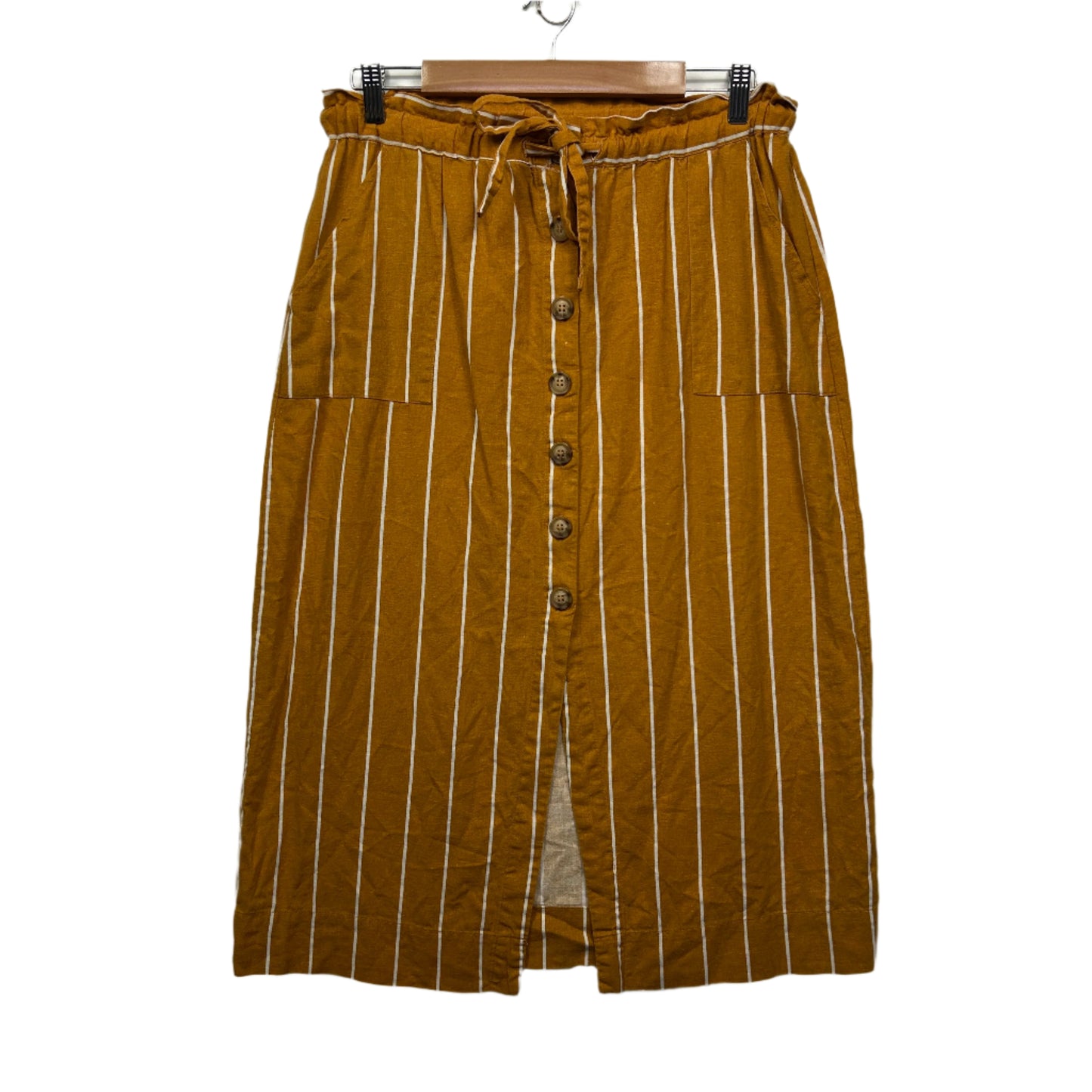 Cotton On Shirt Size Large Mustard Linen Blend? Midi Length