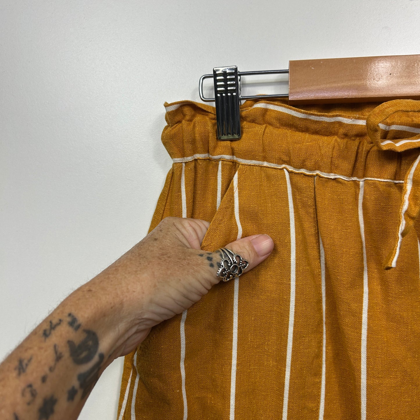 Cotton On Shirt Size Large Mustard Linen Blend? Midi Length