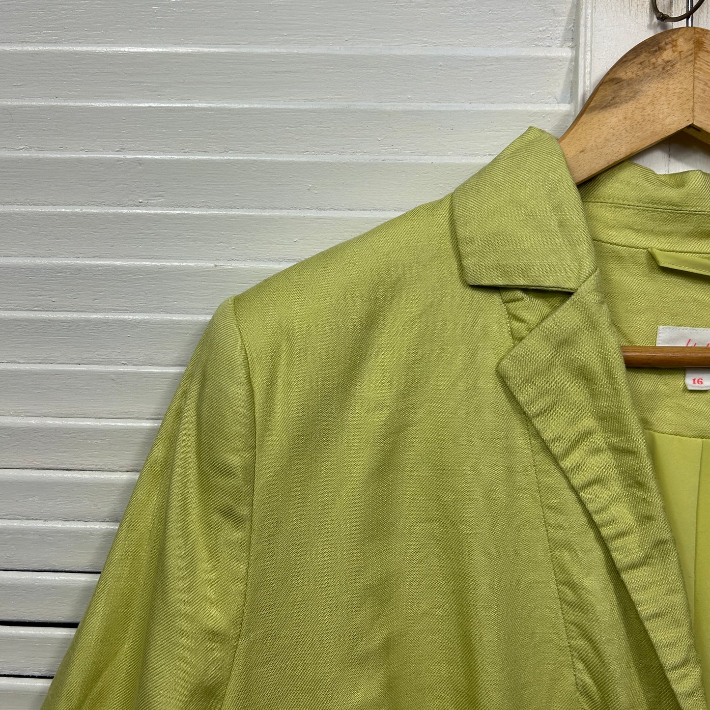 Lily Loves Jacket Blazer Size 16 Lime Green Long Sleeve Lyocell