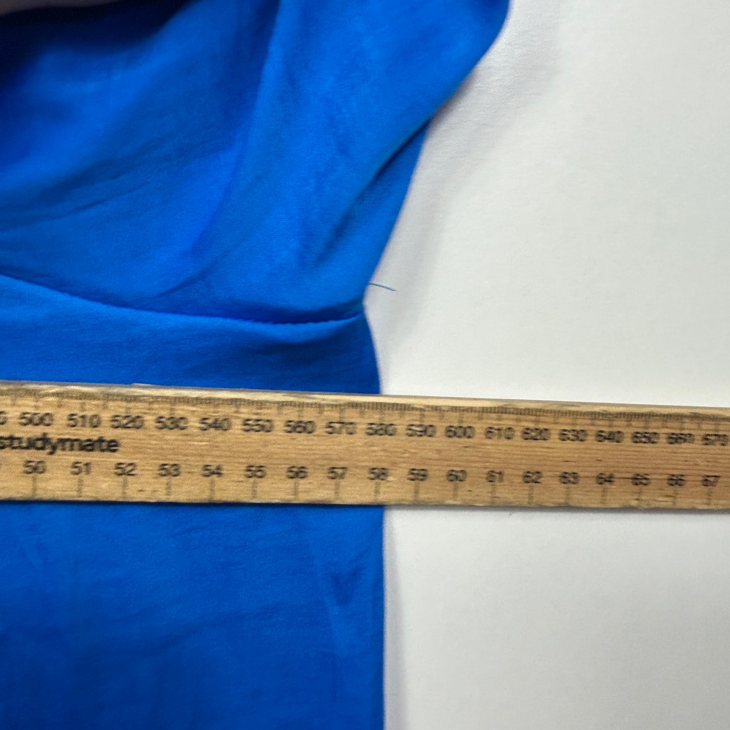 Sussan Royal Blue Ruffle Neck Pleated Top - Size 14