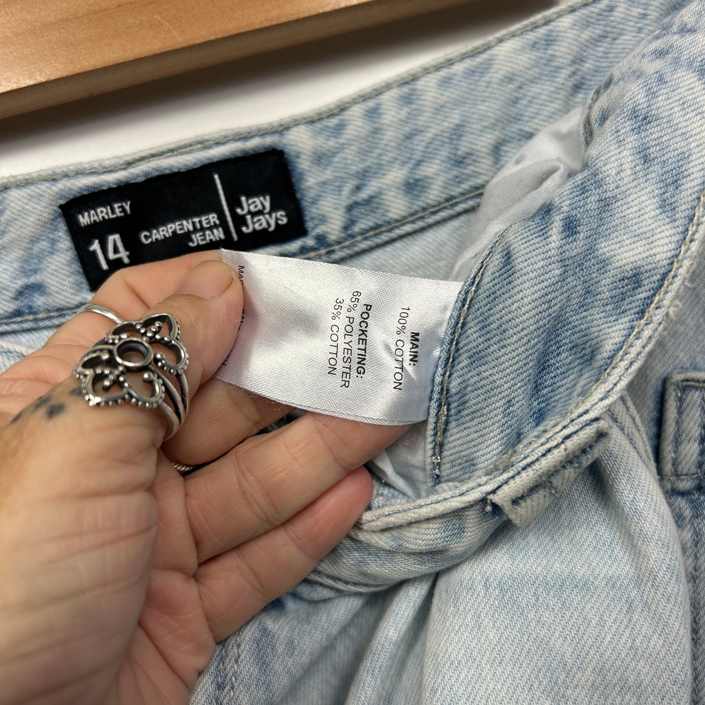 Jay Jays Marley Carpenter Jean Size 14 Cargo Denim Pockets