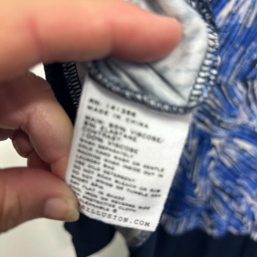 Blue Illusion Blue Print Top - Size 16