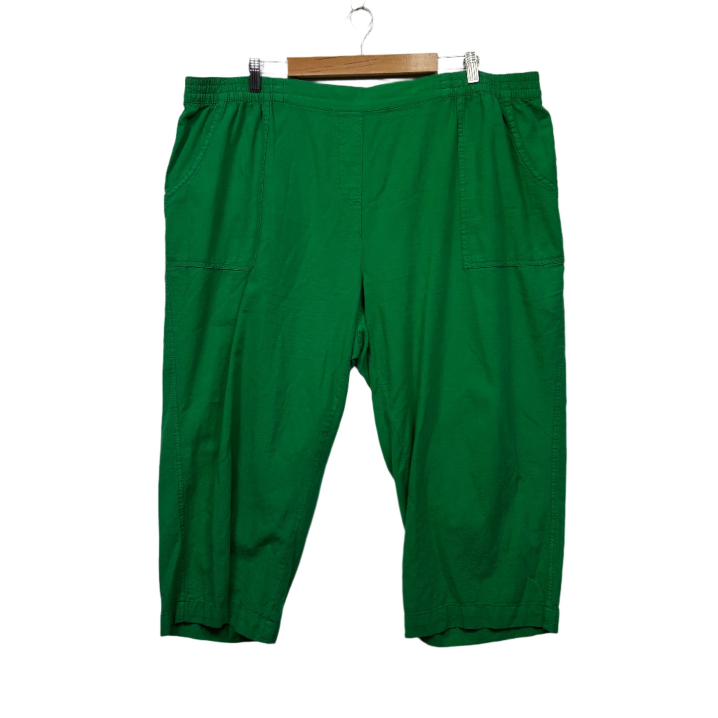 Millers Cropped Pants Size 22 Green Pockets 100% Cotton