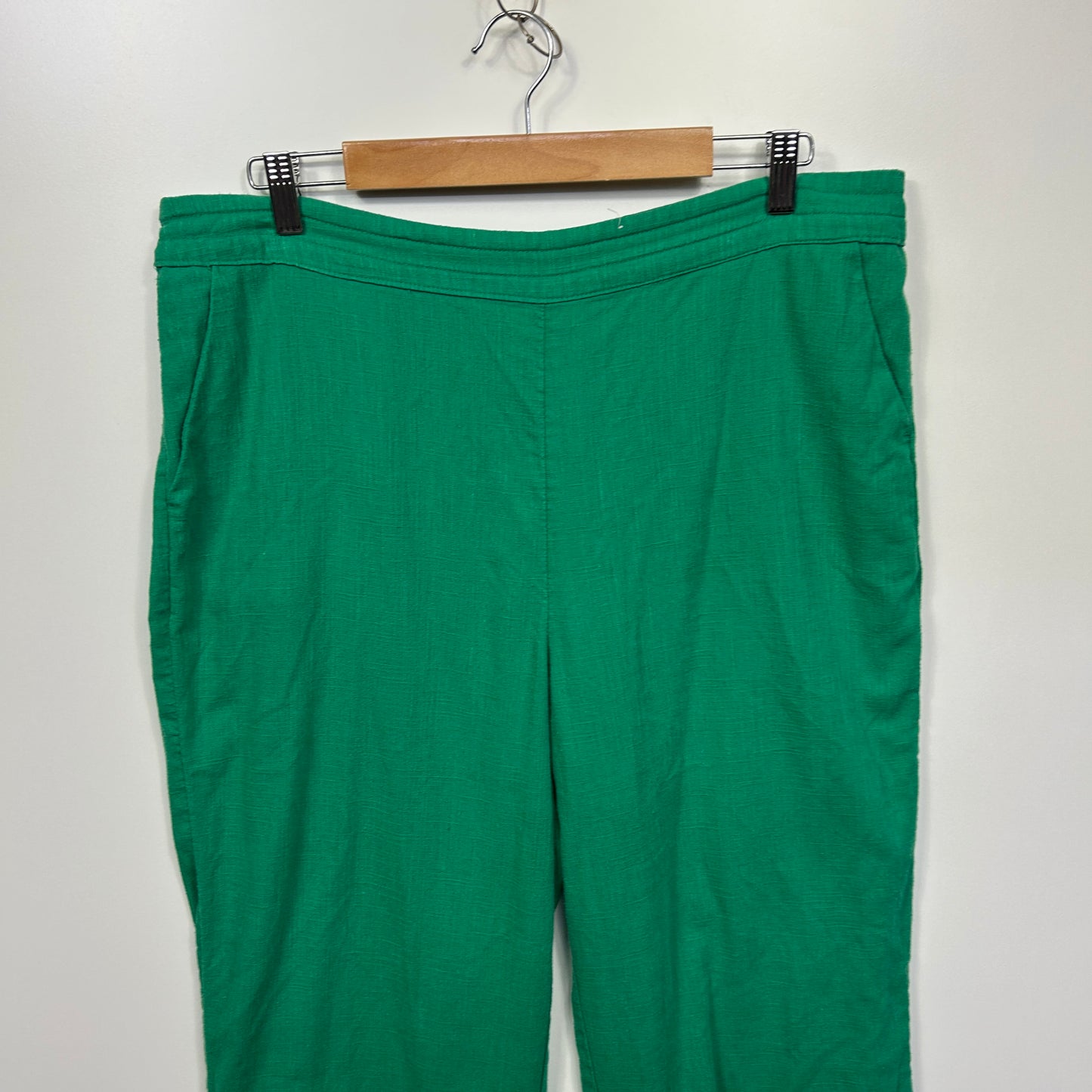 Millers Linen Blend Pants Size 18 Green Pockets
