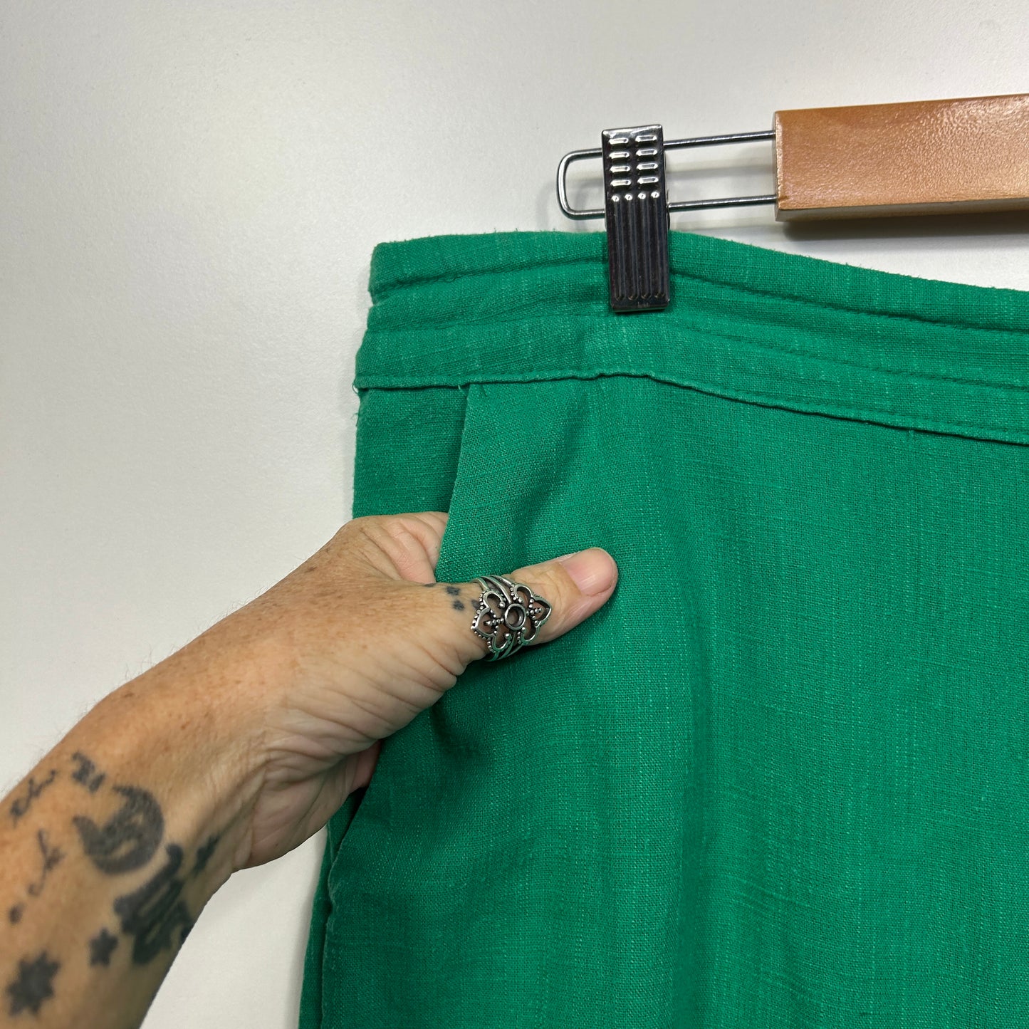 Millers Linen Blend Pants Size 18 Green Pockets