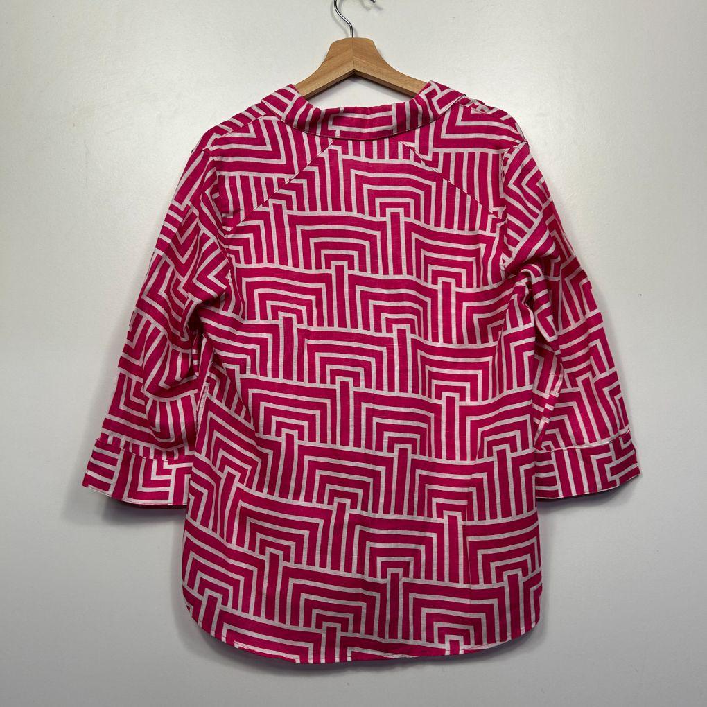 Noni B Pink Linen Shirt - Size 12