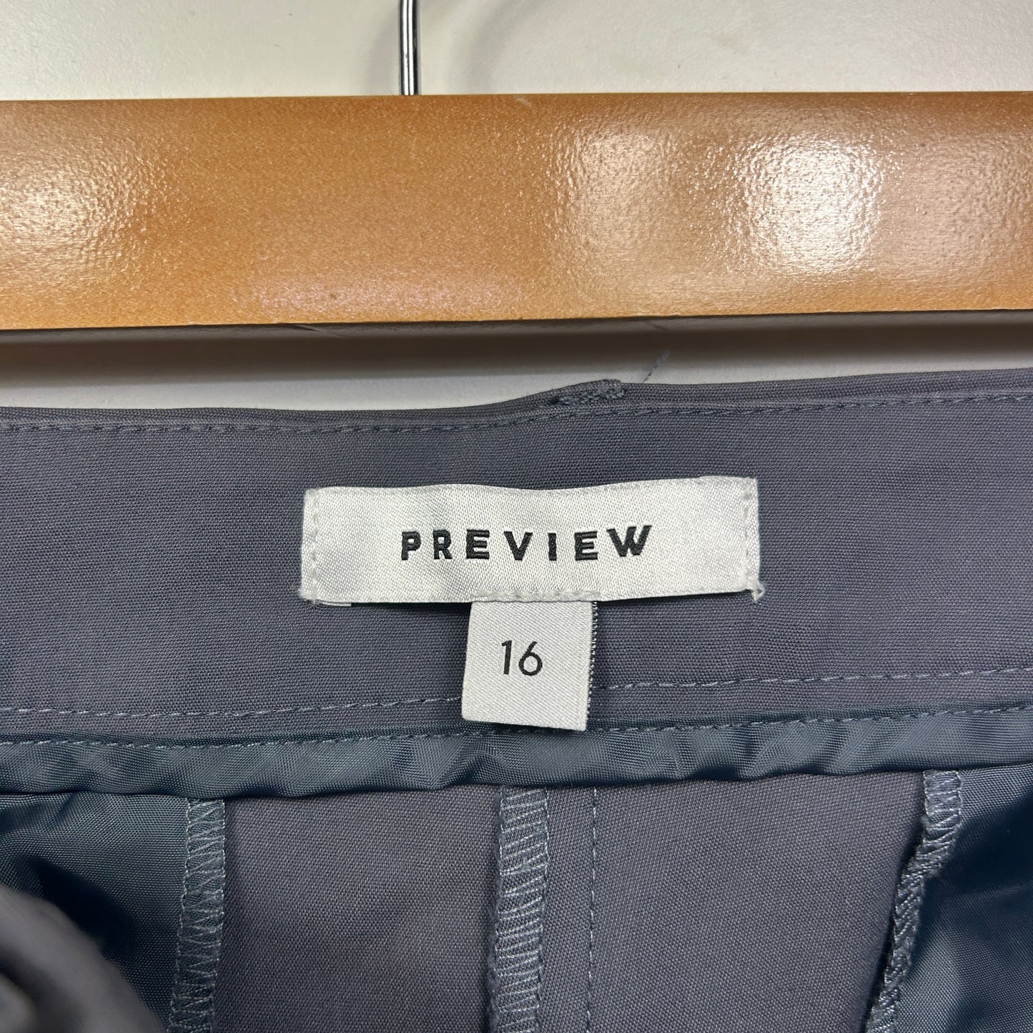 Preview Pants Size 16 Grey Pockets Cotton Blend