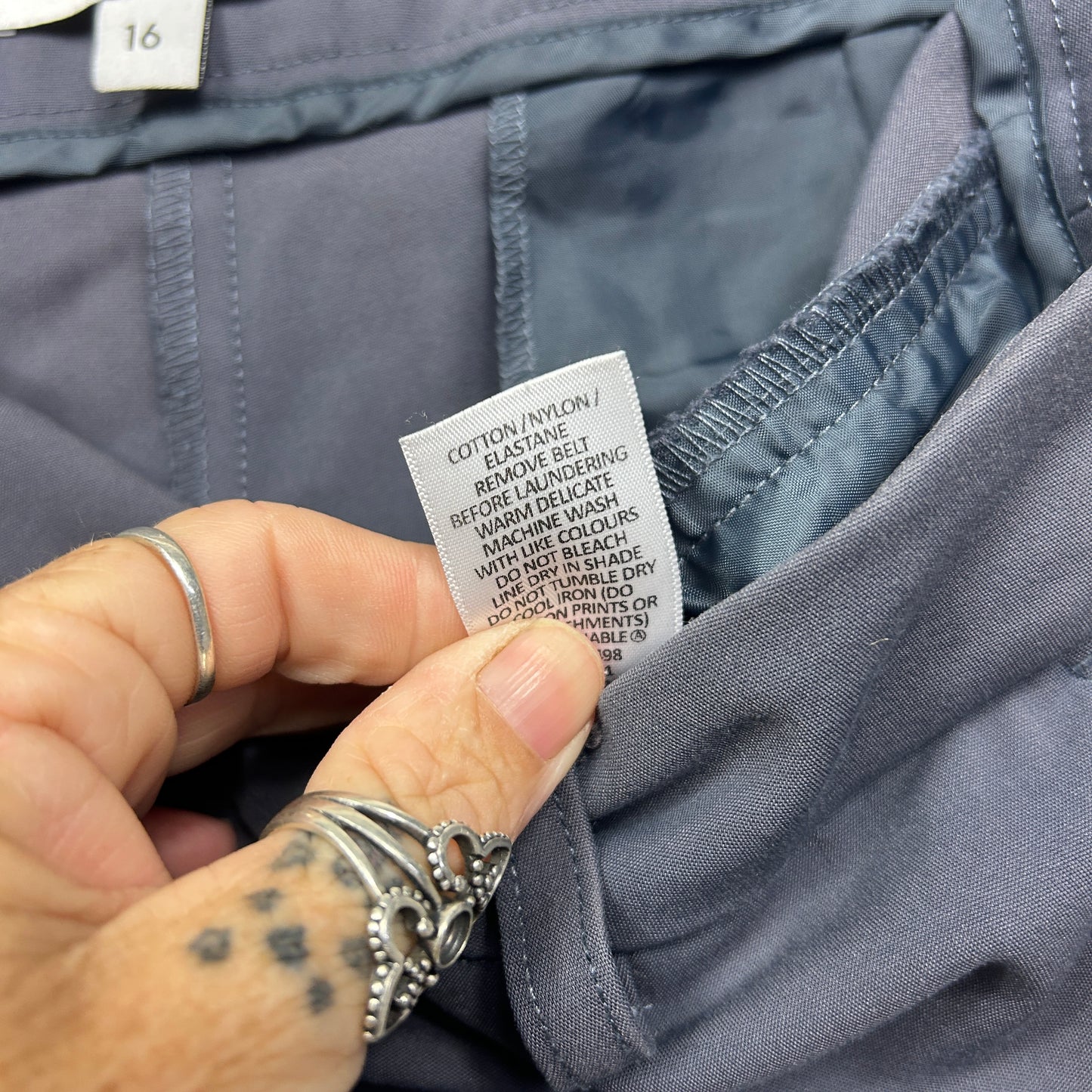 Preview Pants Size 16 Grey Pockets Cotton Blend
