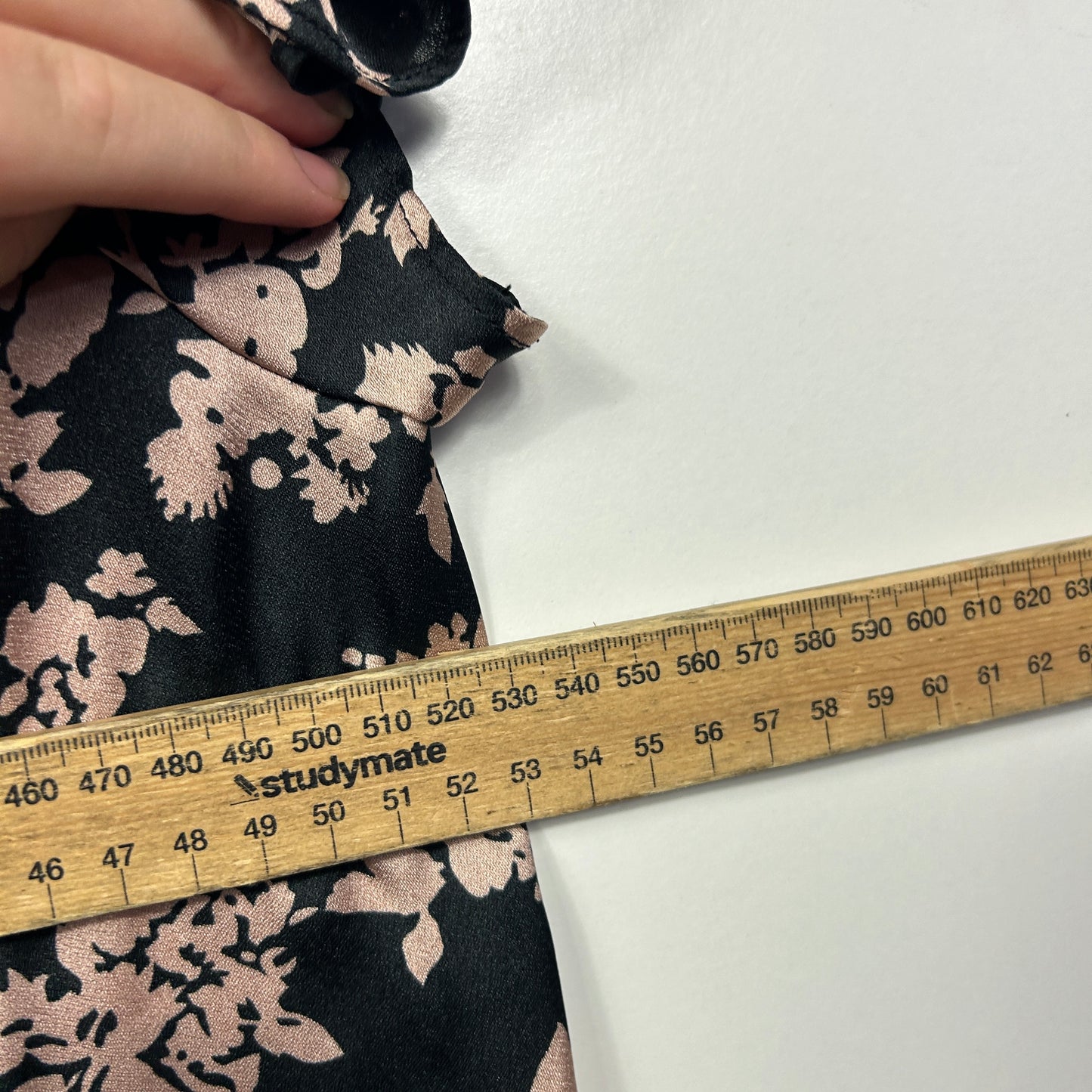 Portmans Black Floral Print Top - Size 14