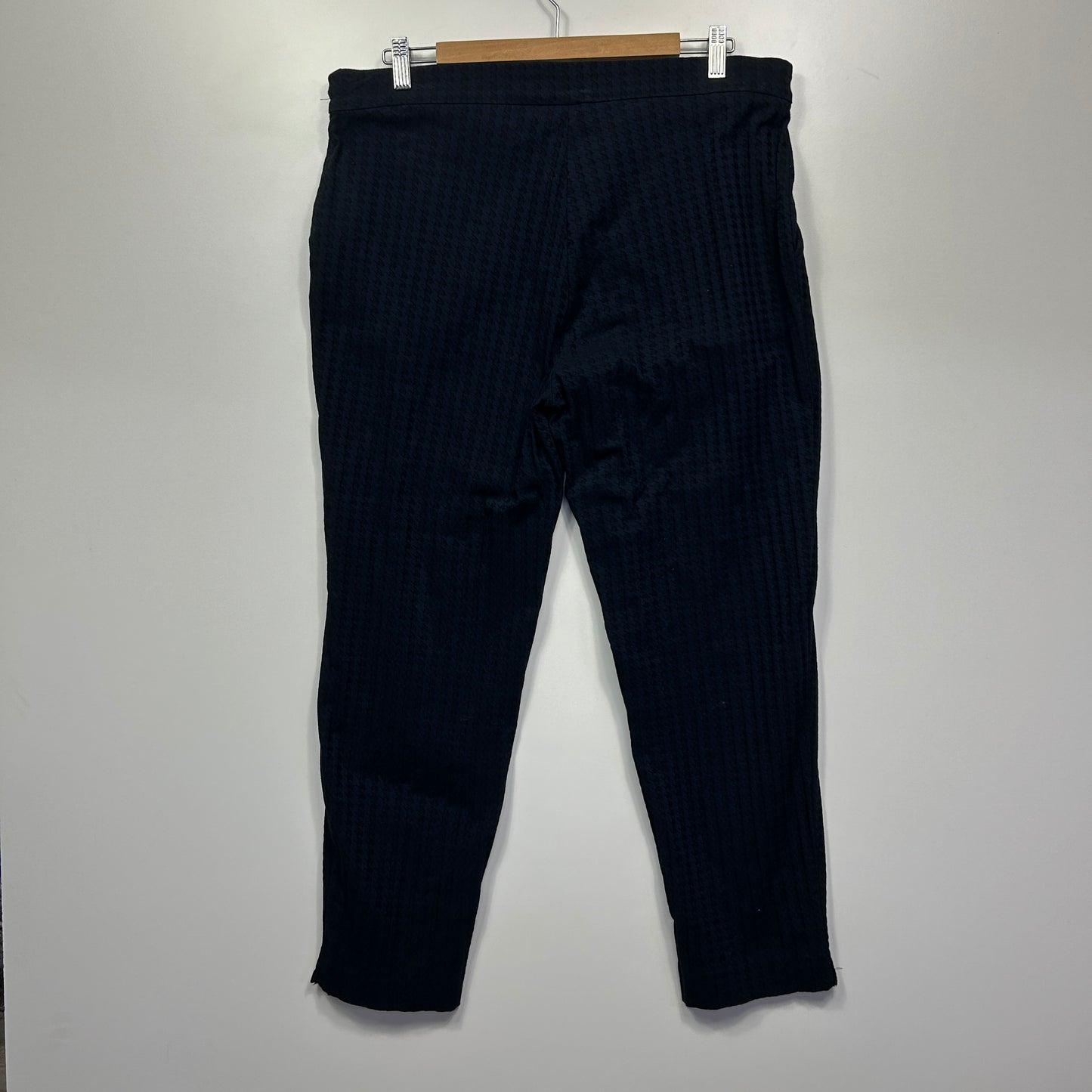 Preview Pants Size 16 Navy Black Houndstooth Check Pockets Pull On
