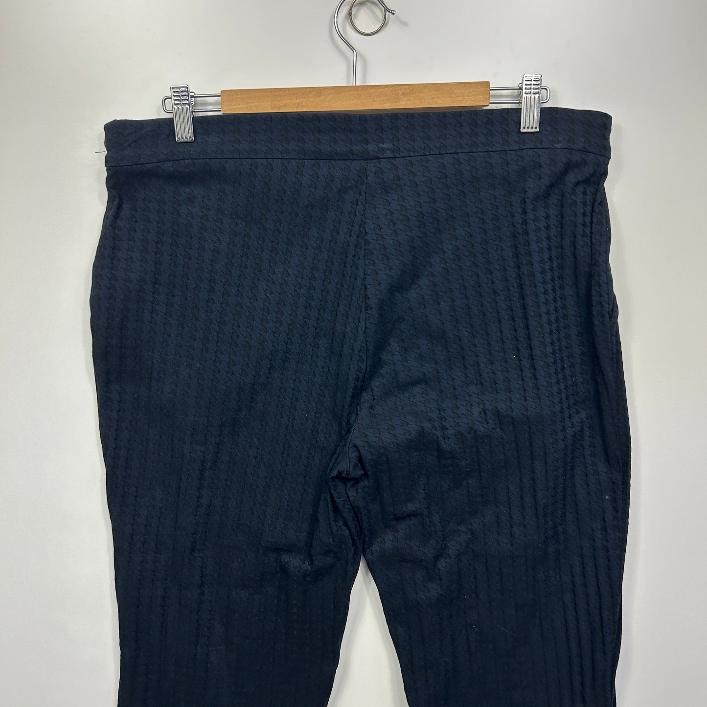 Preview Pants Size 16 Navy Black Houndstooth Check Pockets Pull On