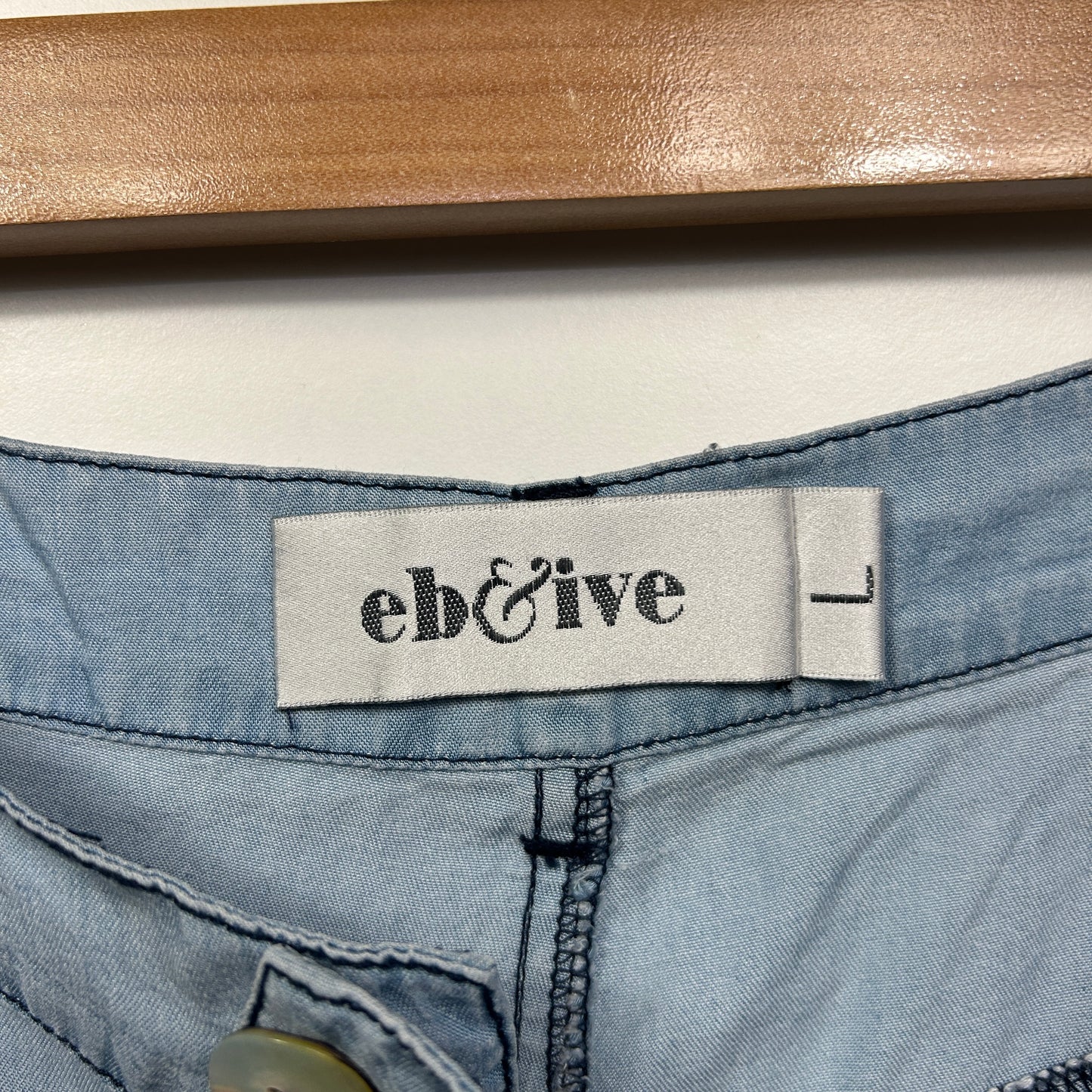 eb & ive Jogger Pants Size Large 14 Blue Ankle Cuff Pockets