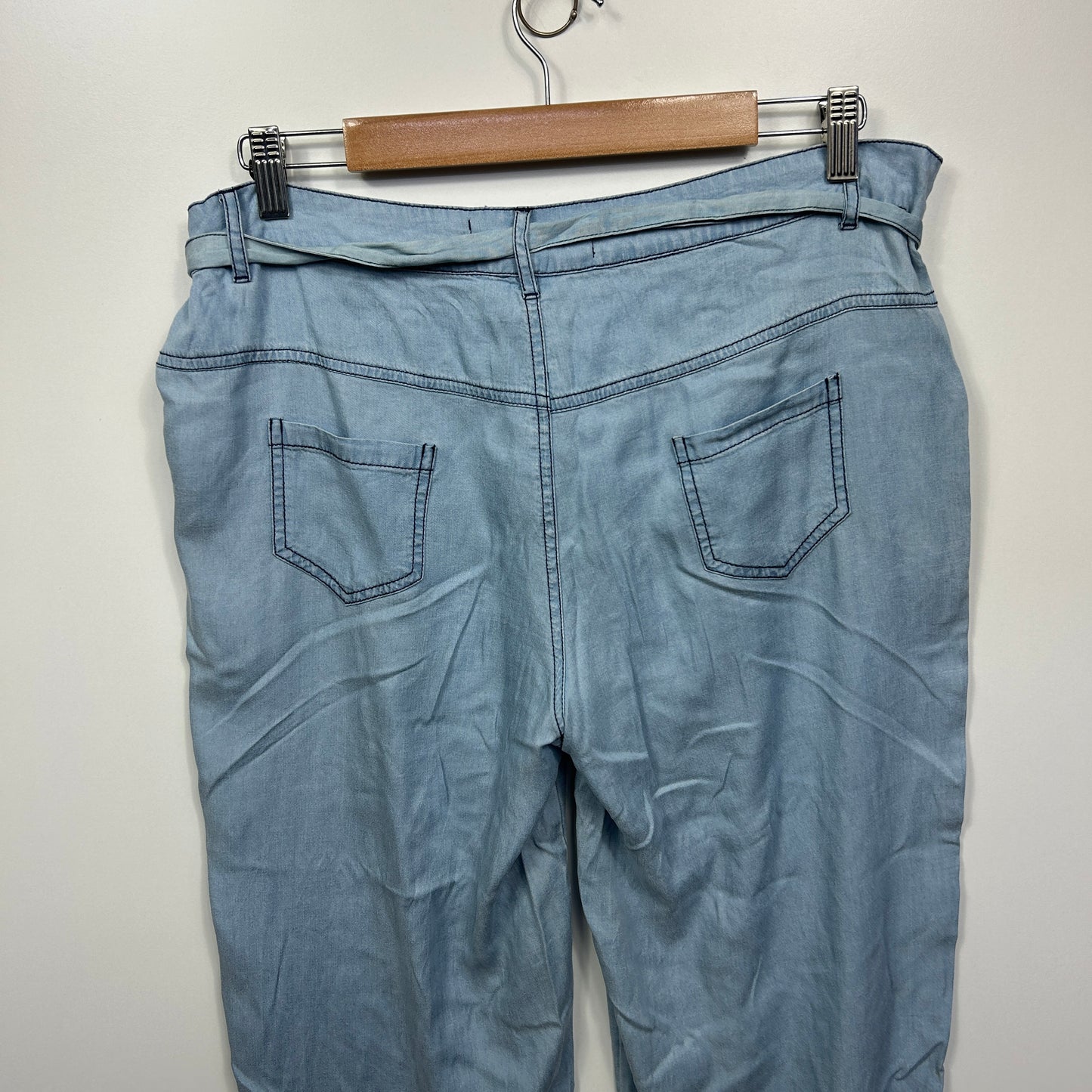 eb & ive Jogger Pants Size Large 14 Blue Ankle Cuff Pockets