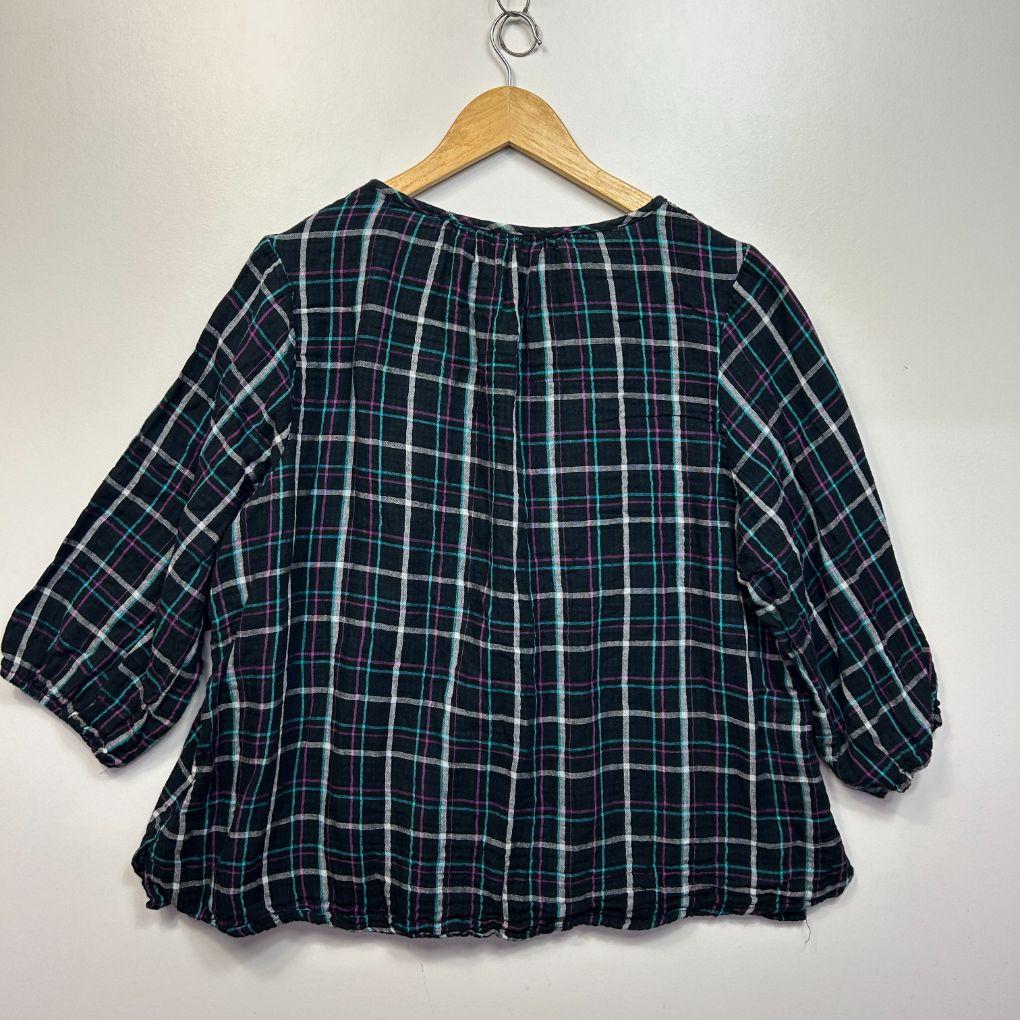 Millers Teal Check Cotton Top - Size 22