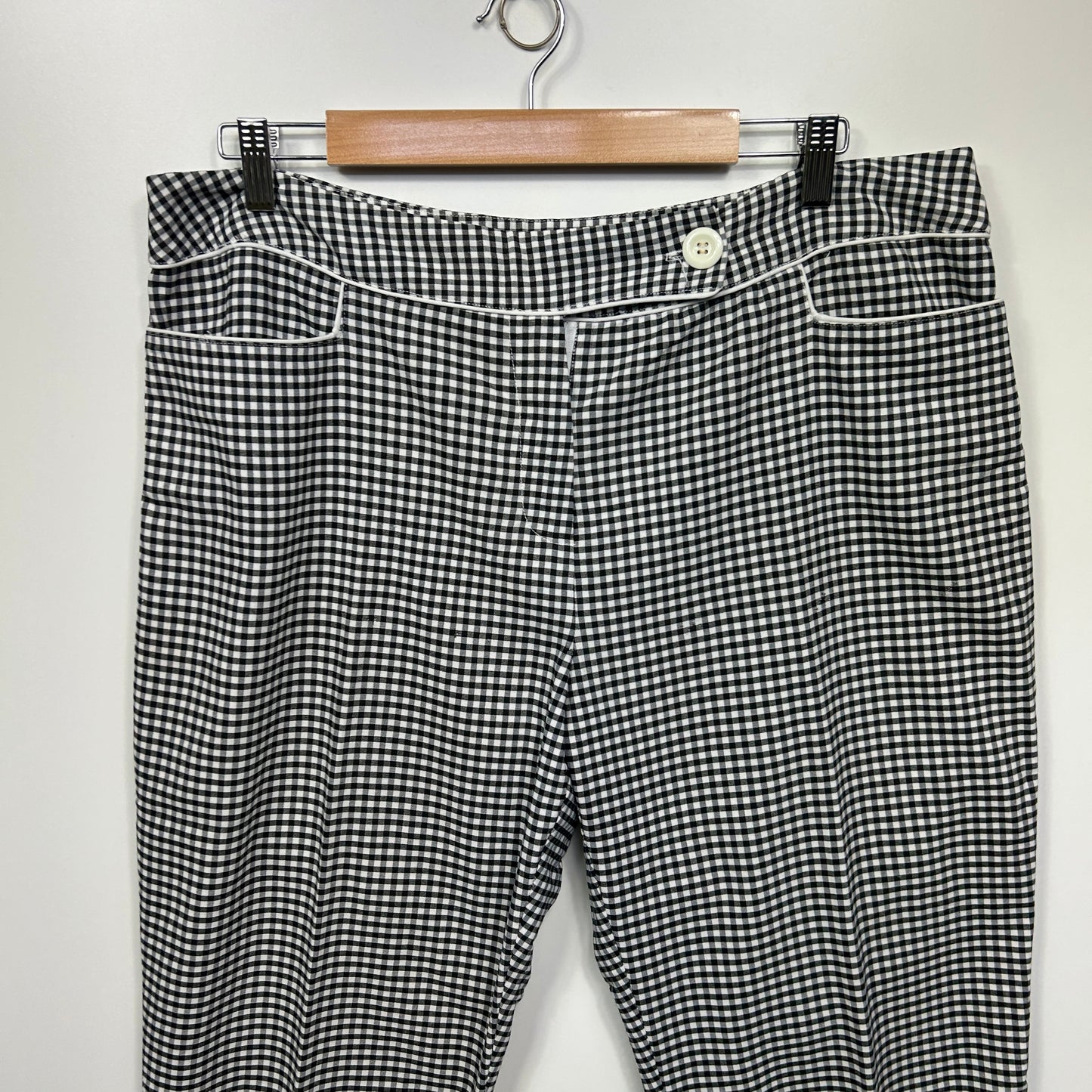 Vintage Millers Cropped Culotte Pants Size 14 16 Black White Gingham Check