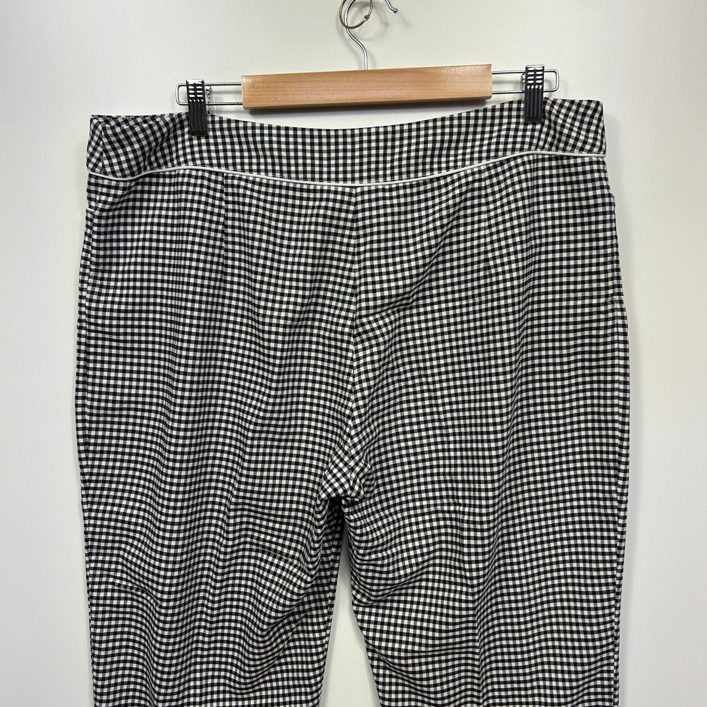 Vintage Millers Cropped Culotte Pants Size 14 16 Black White Gingham Check