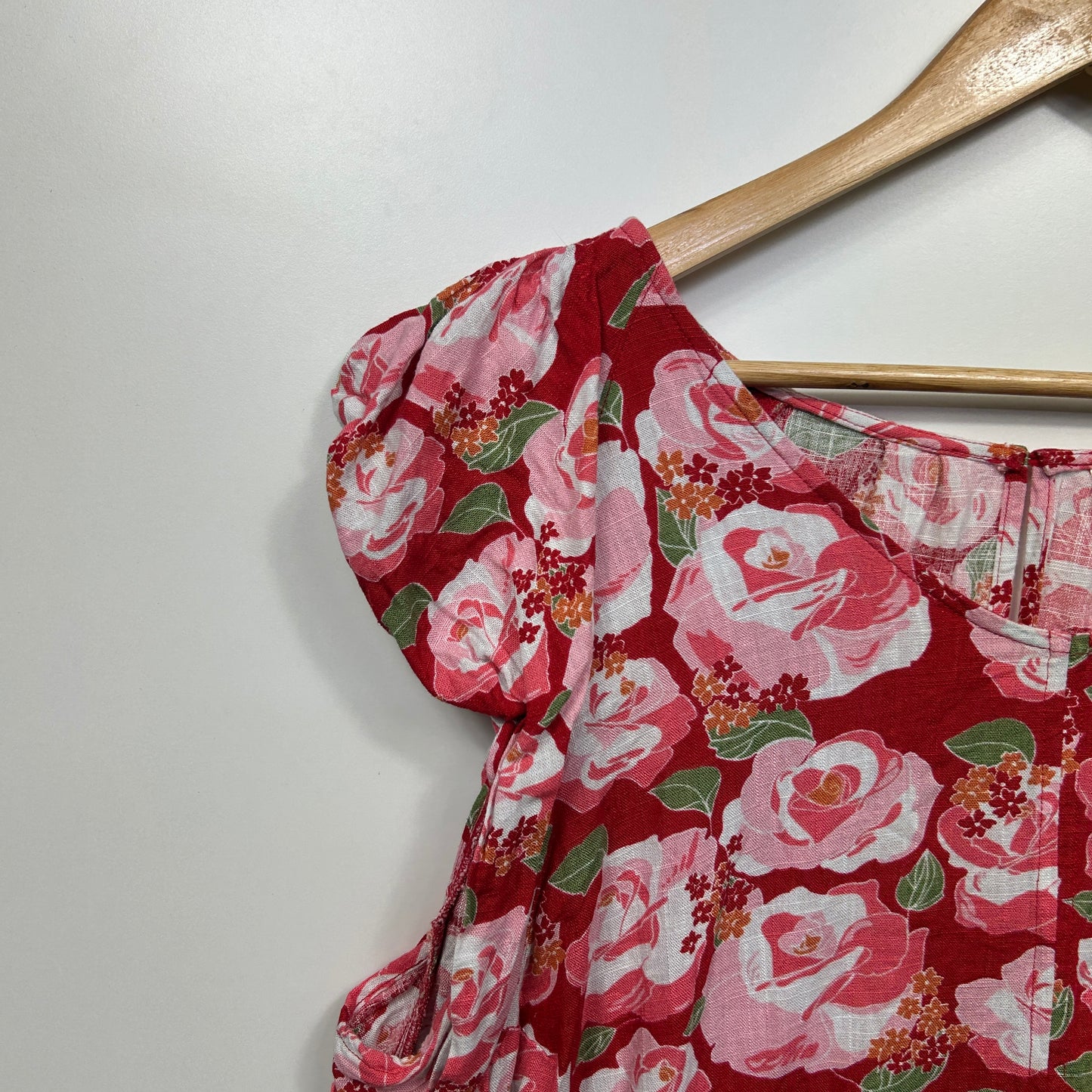 Rivers Linen Blend Top Size 20 Short Sleeve Floral