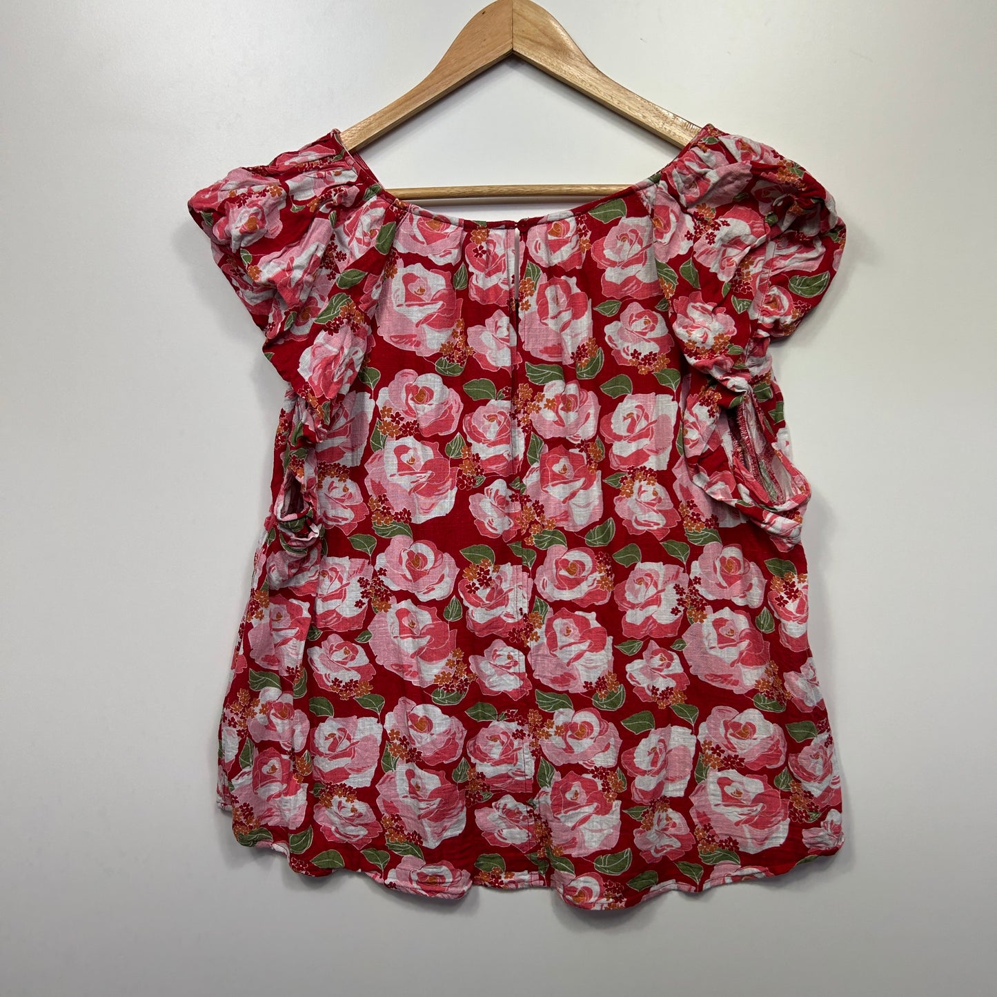 Rivers Linen Blend Top Size 20 Short Sleeve Floral