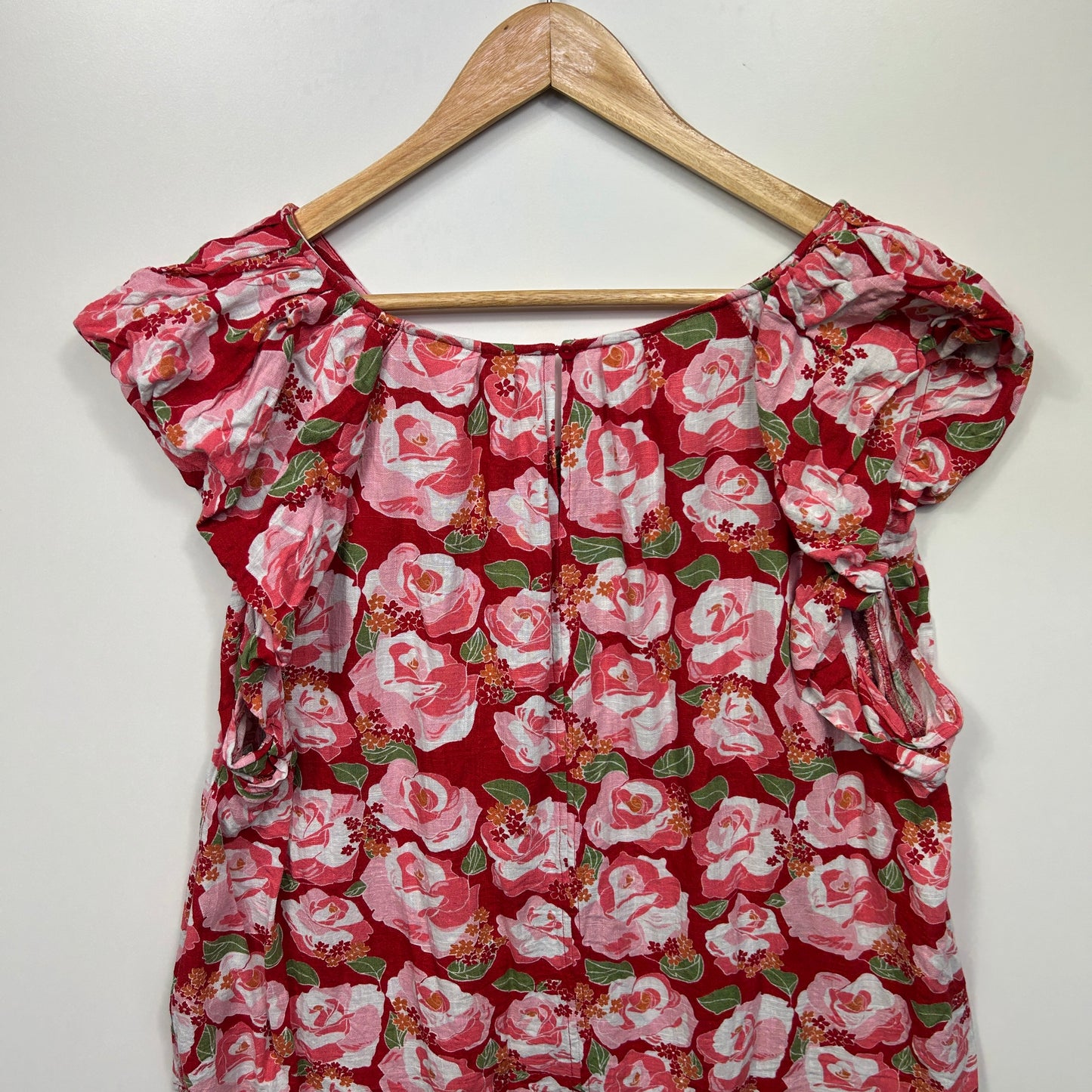 Rivers Linen Blend Top Size 20 Short Sleeve Floral