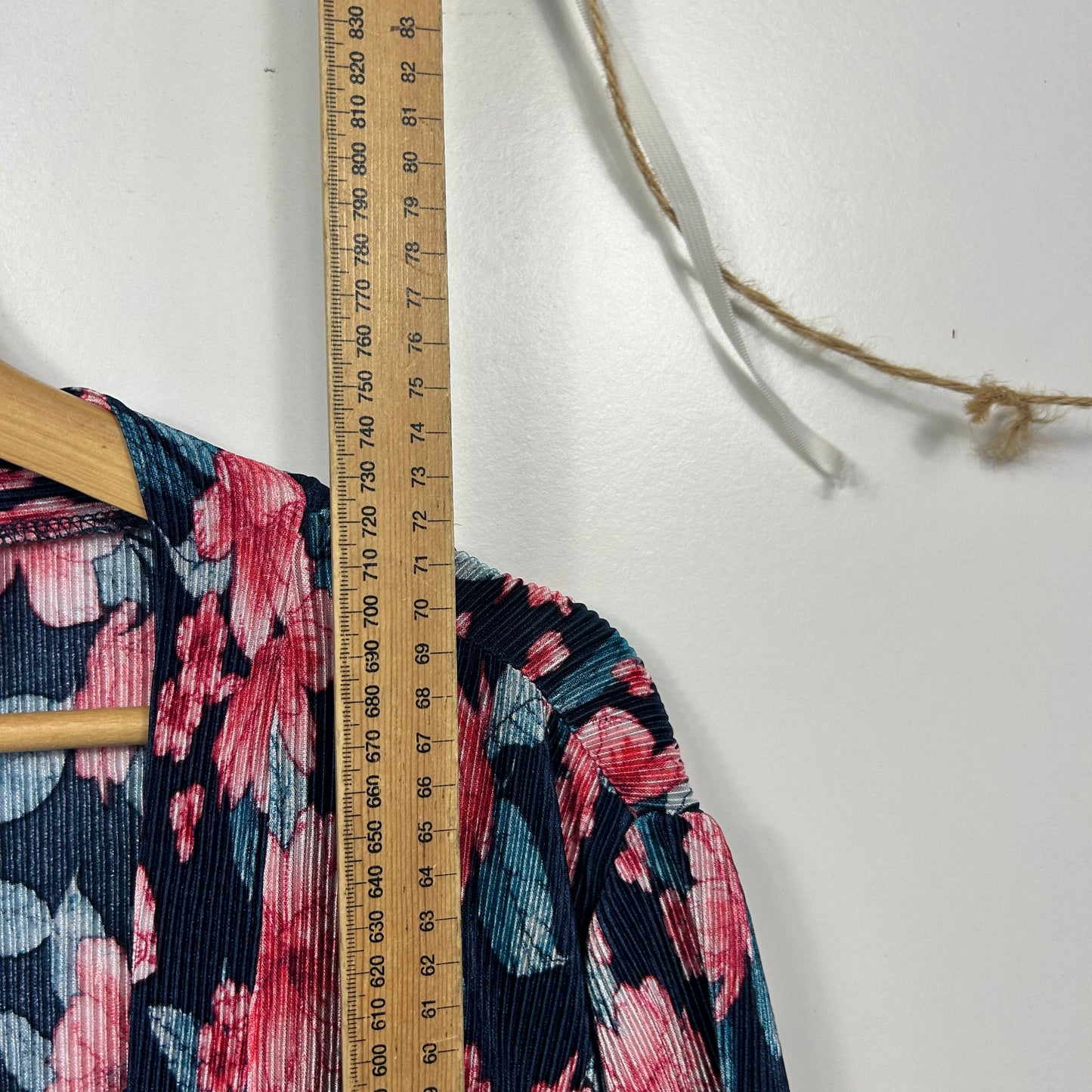 Millers Navy Floral Pleated Top - Size 16