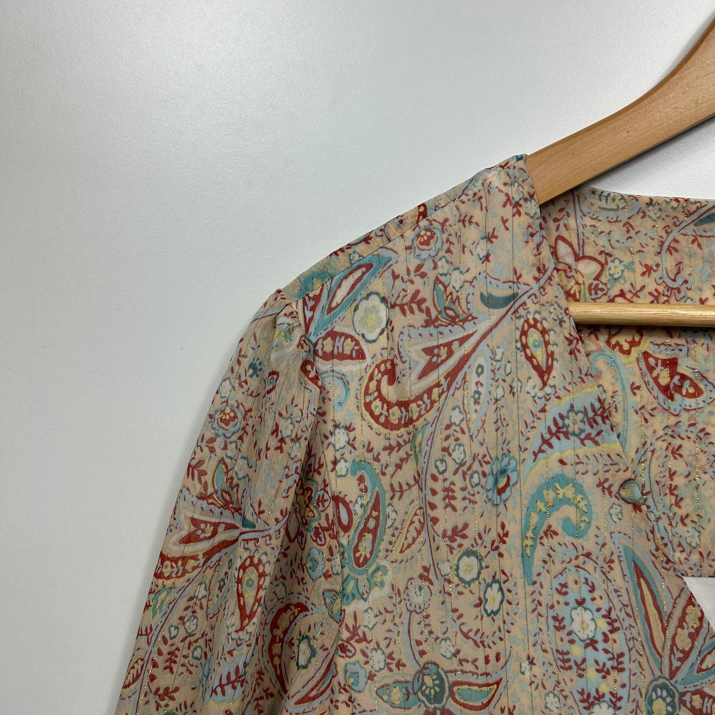 Rockmans Top Size 20 3/4 Sleeve Multicoloured Paisley Print New