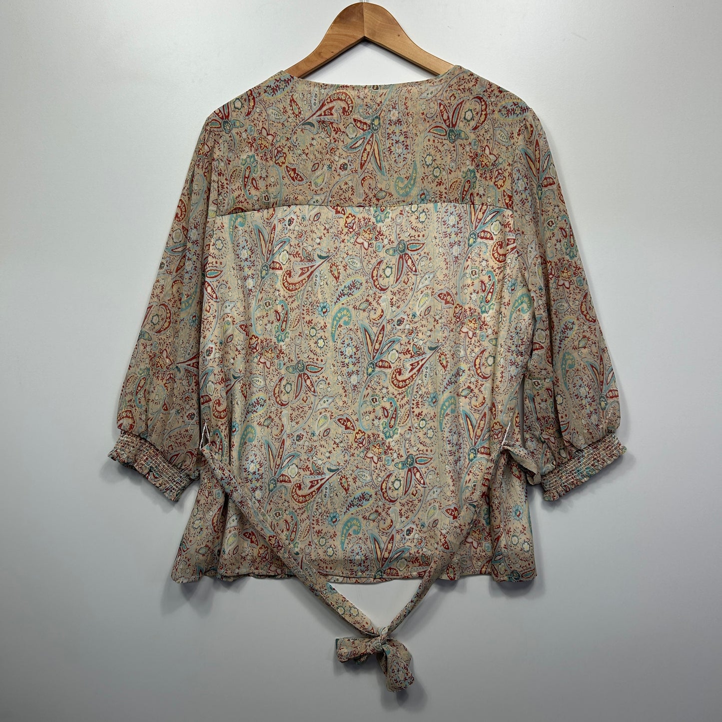 Rockmans Top Size 20 3/4 Sleeve Multicoloured Paisley Print New