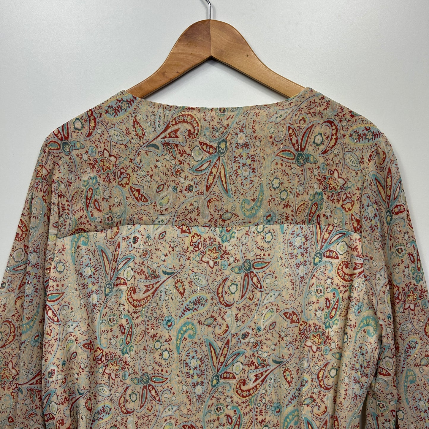 Rockmans Top Size 20 3/4 Sleeve Multicoloured Paisley Print New