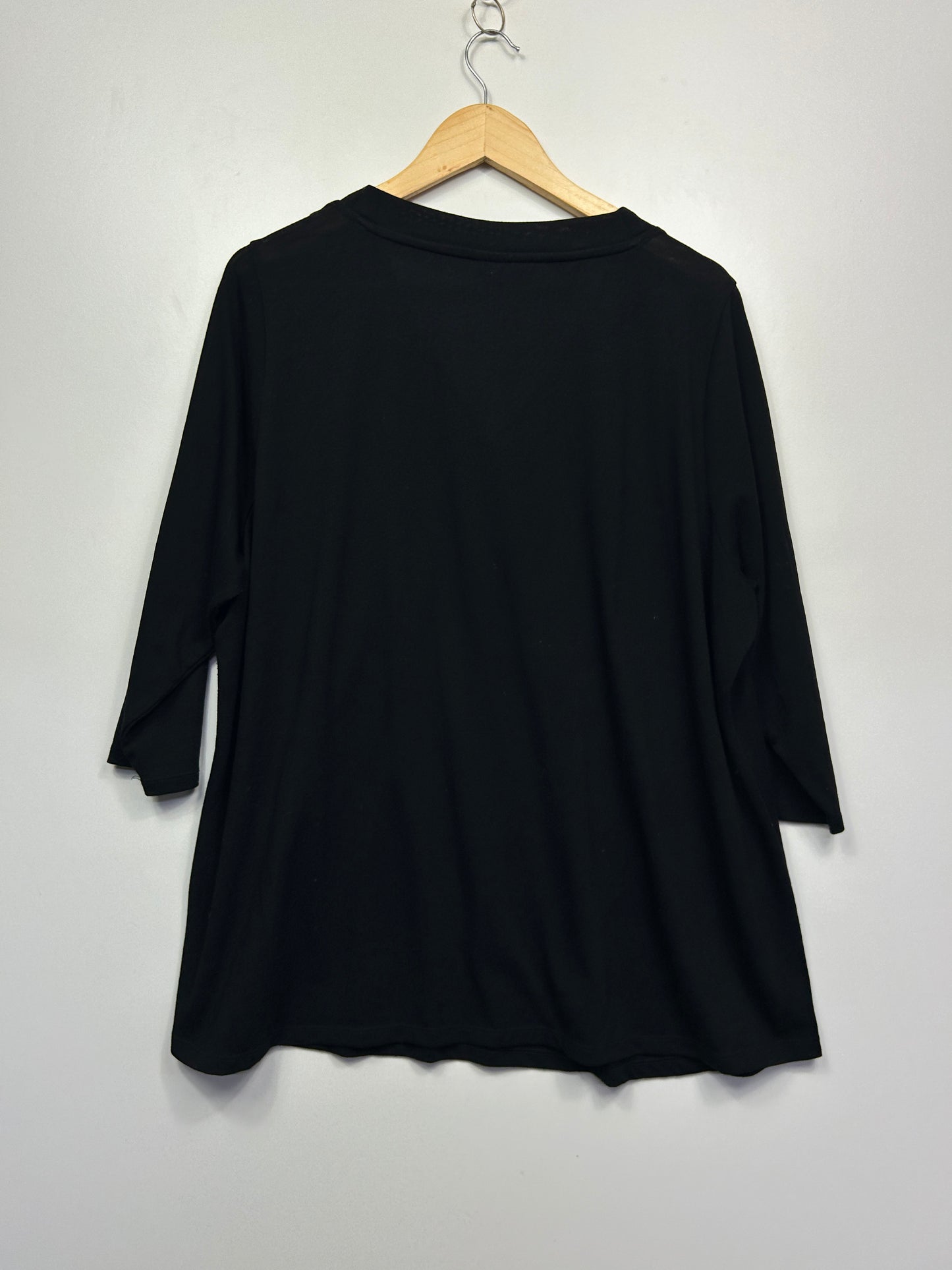 Autograph Black Long Sleeve V-Neck Top Blouse Size 22