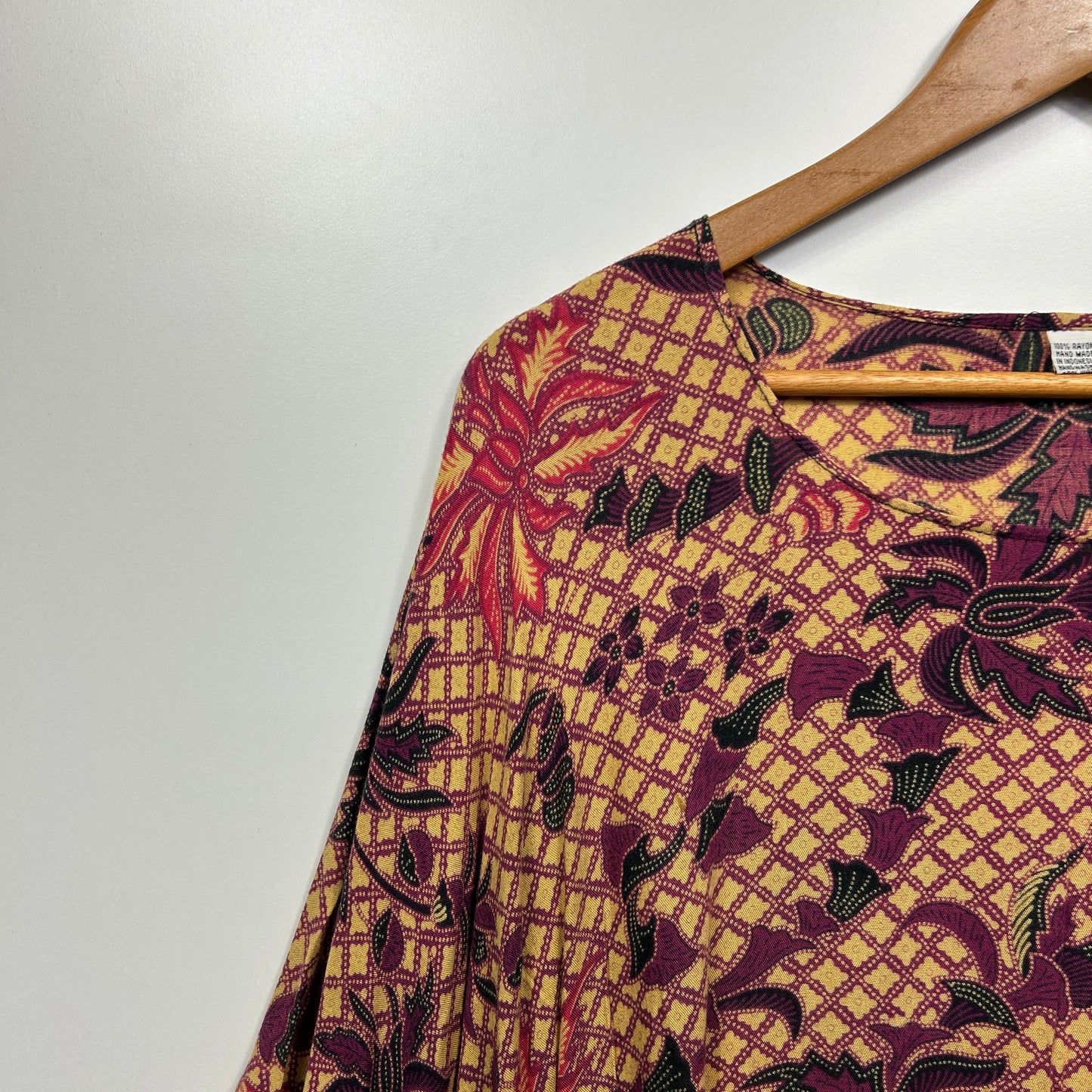 Boho Kaftan Top One Size Multicoloured Floral Swim Cover Up