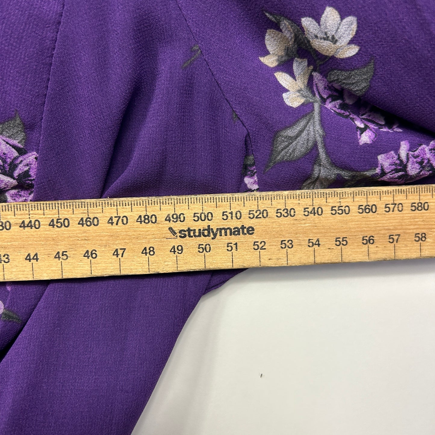 City Chic Top Size 16 Small Plus Purple Floral Long Sleeve
