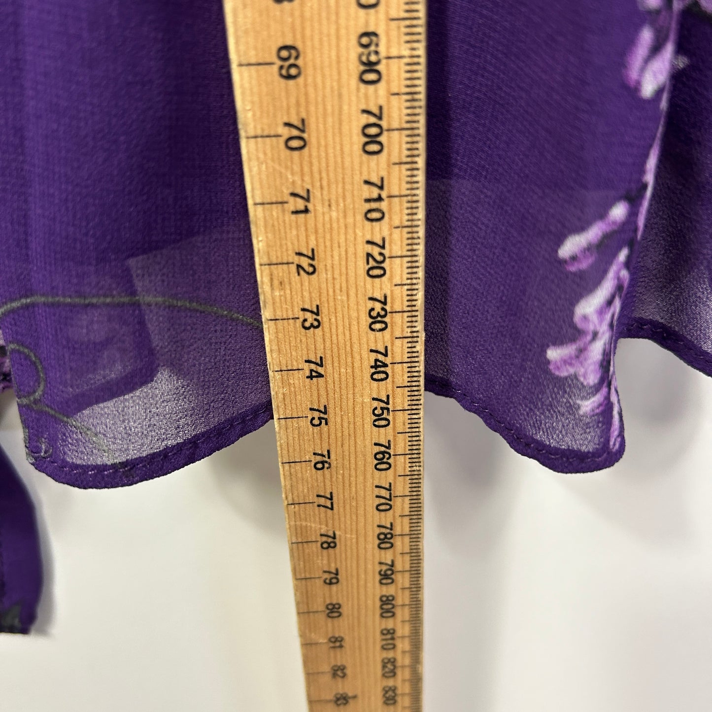 City Chic Top Size 16 Small Plus Purple Floral Long Sleeve