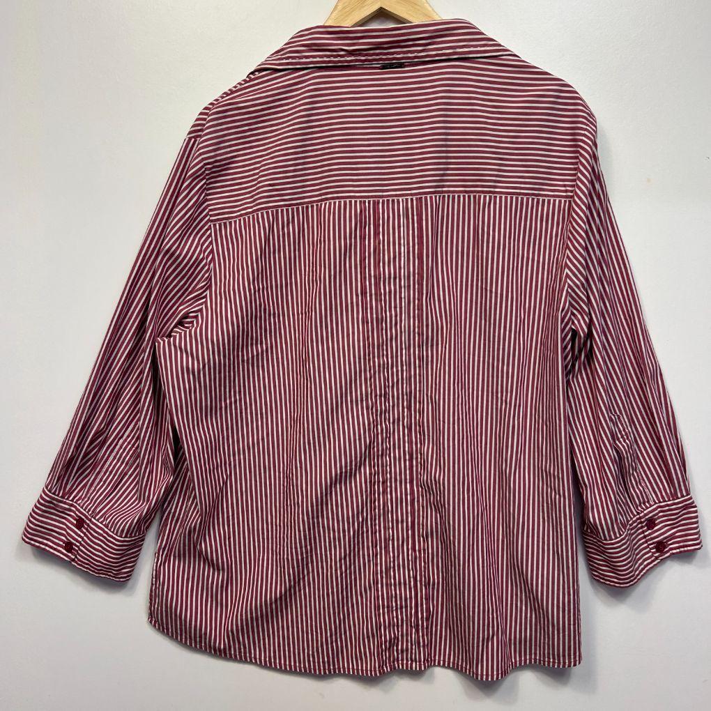 Jane Lamerton Red Striped Cotton Shirt - Size 20