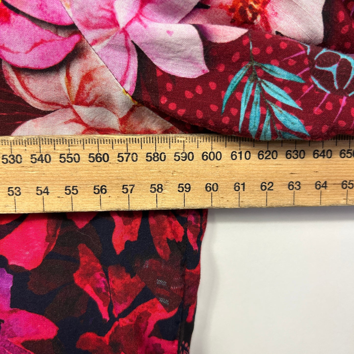 Virtuelle Tunic Top Size 18 Red Pink Floral Long Sleeve