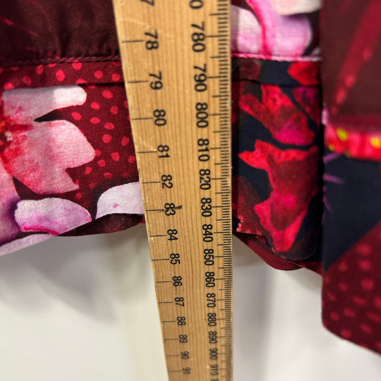 Virtuelle Tunic Top Size 18 Red Pink Floral Long Sleeve