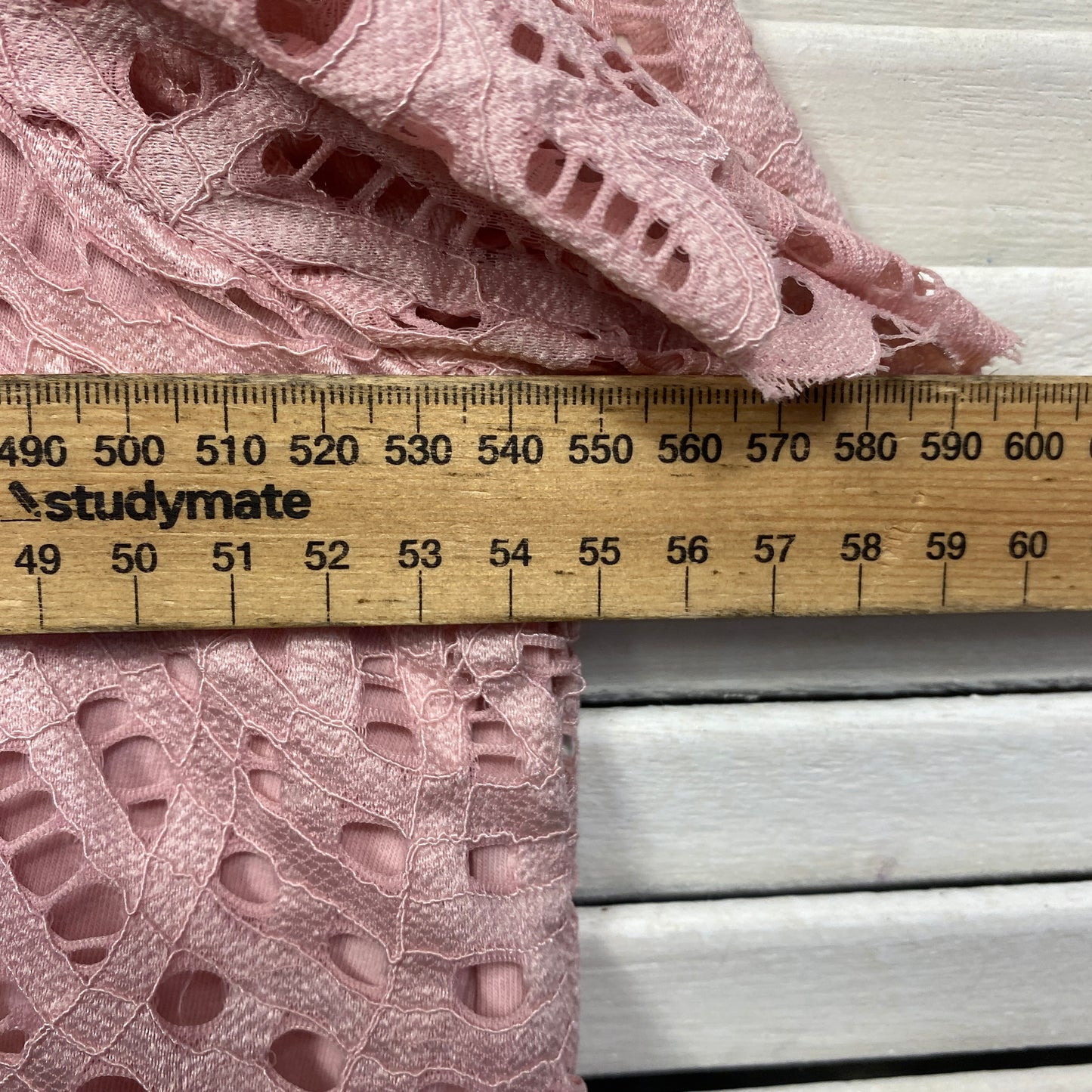 Liz Jordan Top Size XL Pink Lace Crochet Overlay Short Sleeve Nylon