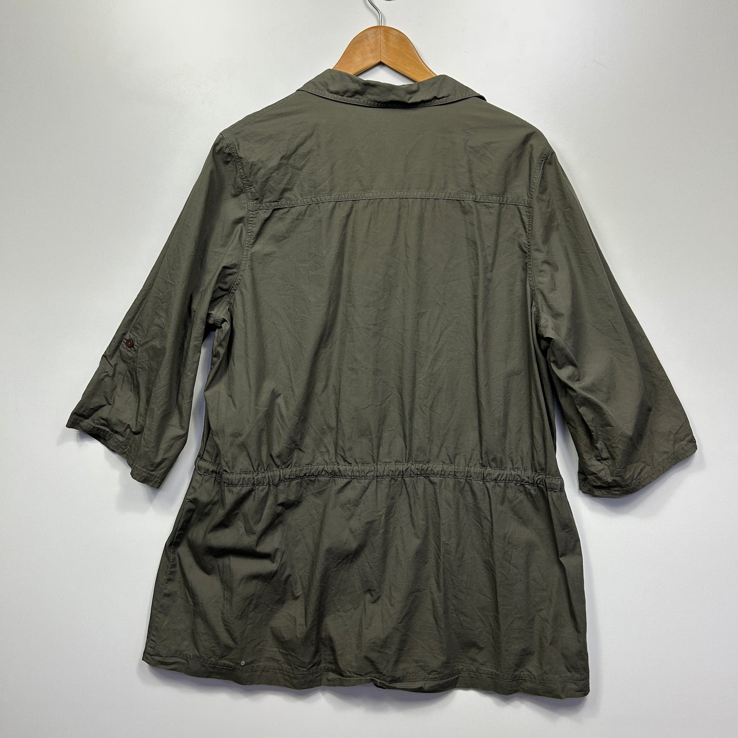 Expression Top Size 20 Green Embroidered 3/4 Sleeve Cotton