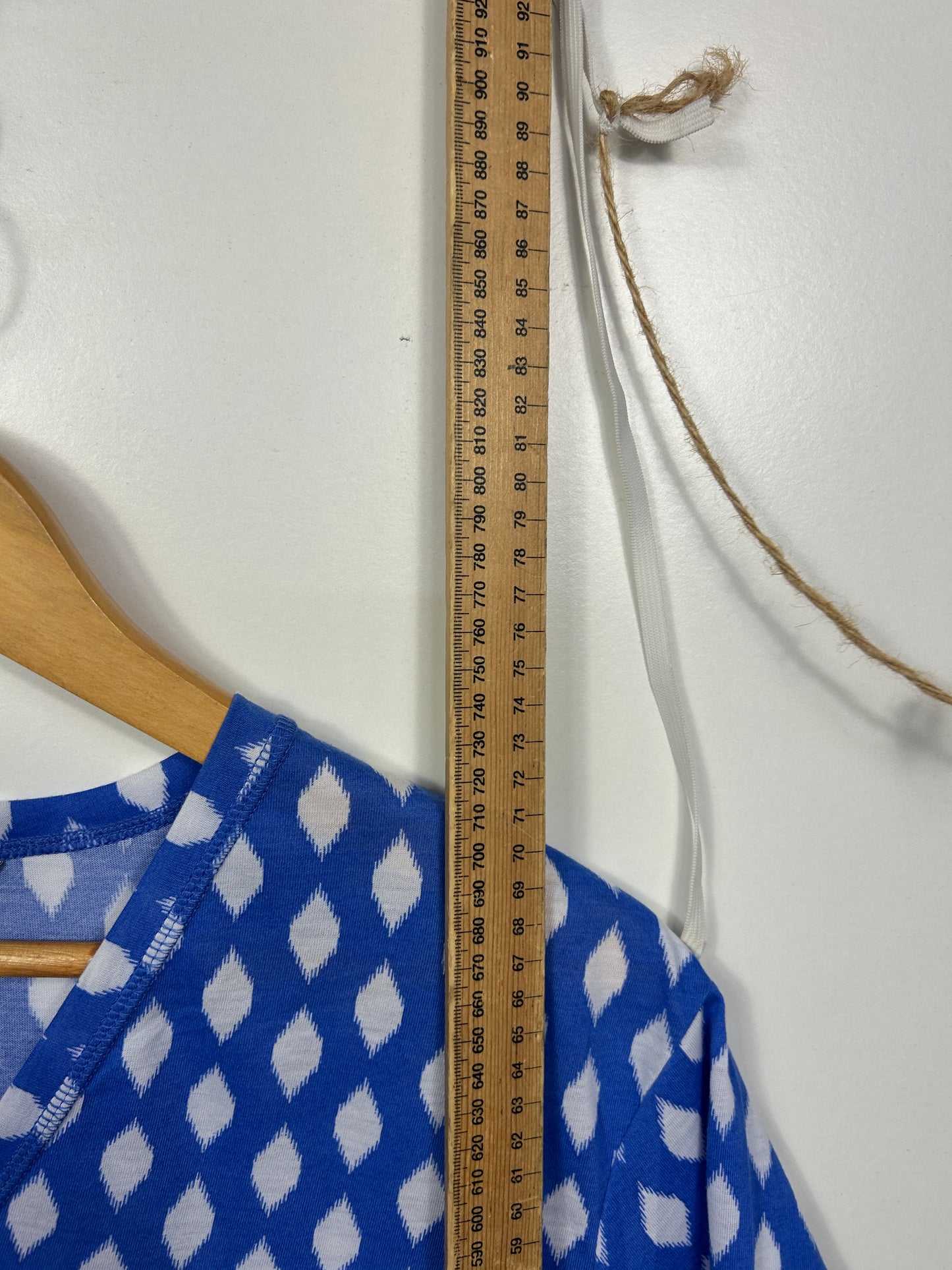 M&S Collection Blue and White Ikat Print Top - Size 16