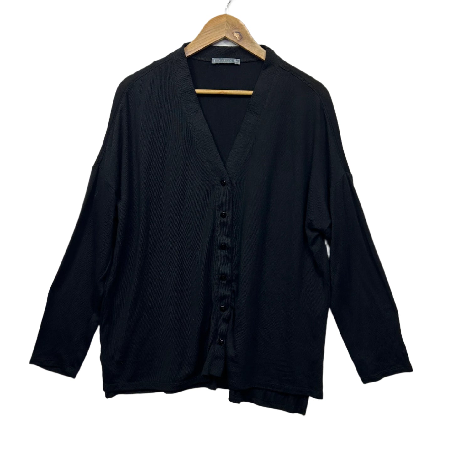 Katies Top Size 2XL Black Long Sleeve Button Up