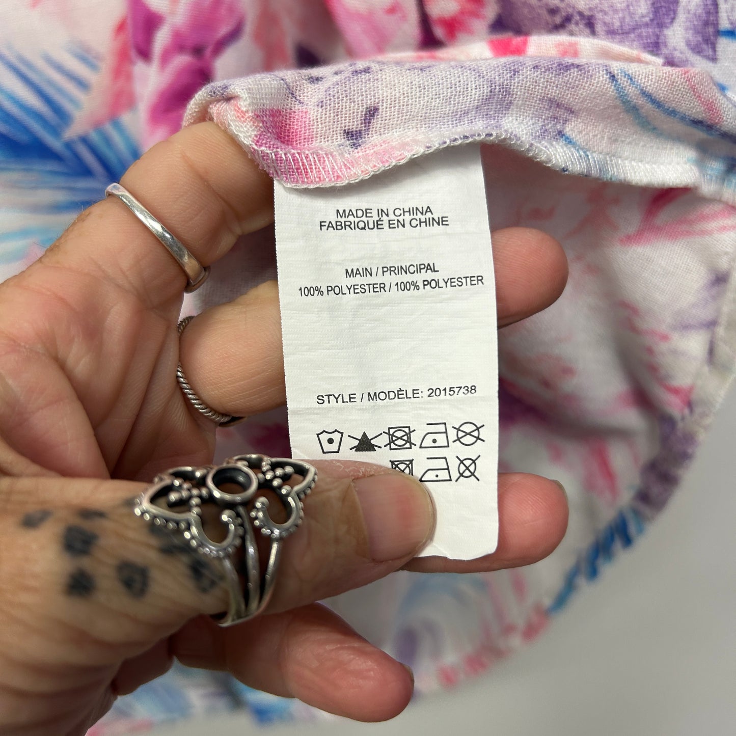 Katies Top Size 18 Floral 3/4 Sleeve Multicoloured Button Up