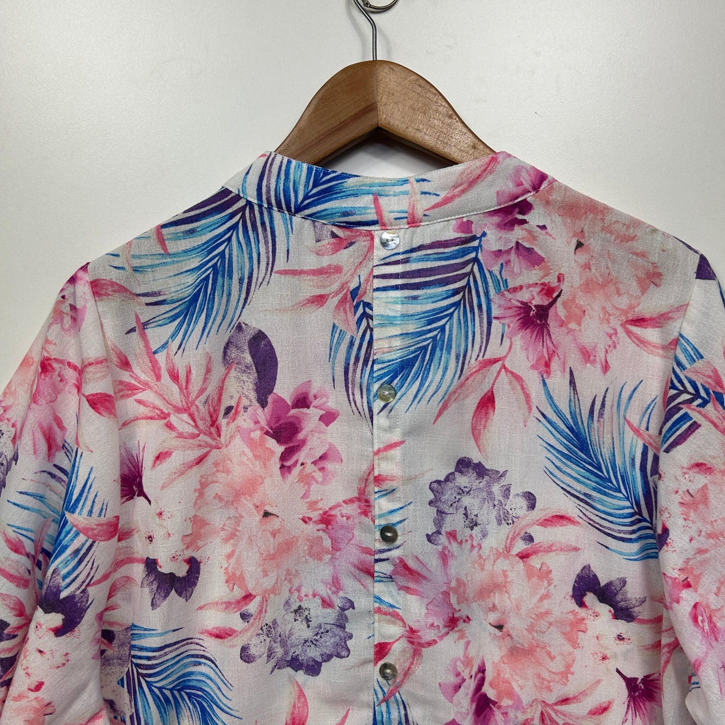Katies Top Size 18 Floral 3/4 Sleeve Multicoloured Button Up