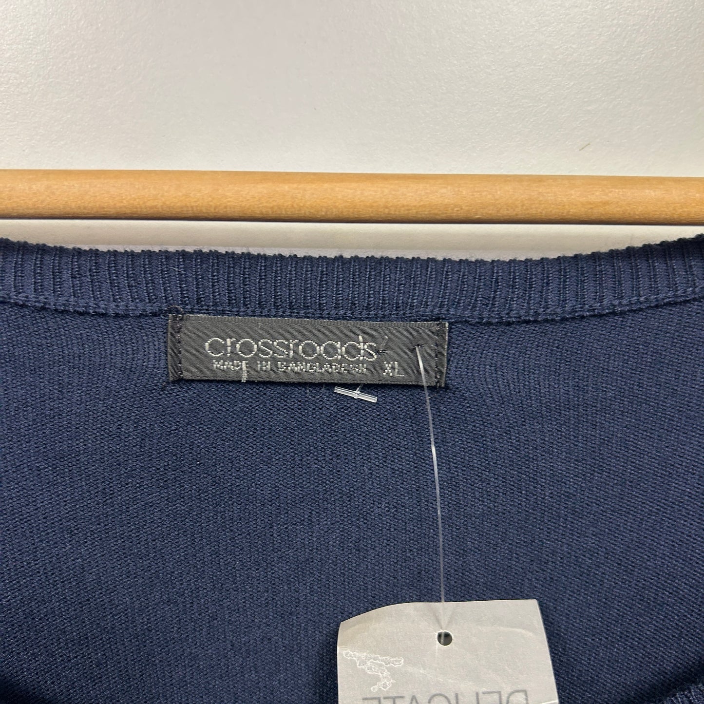 Crossroads Knit Top Jumper Size 16 Navy Long Sleeve New