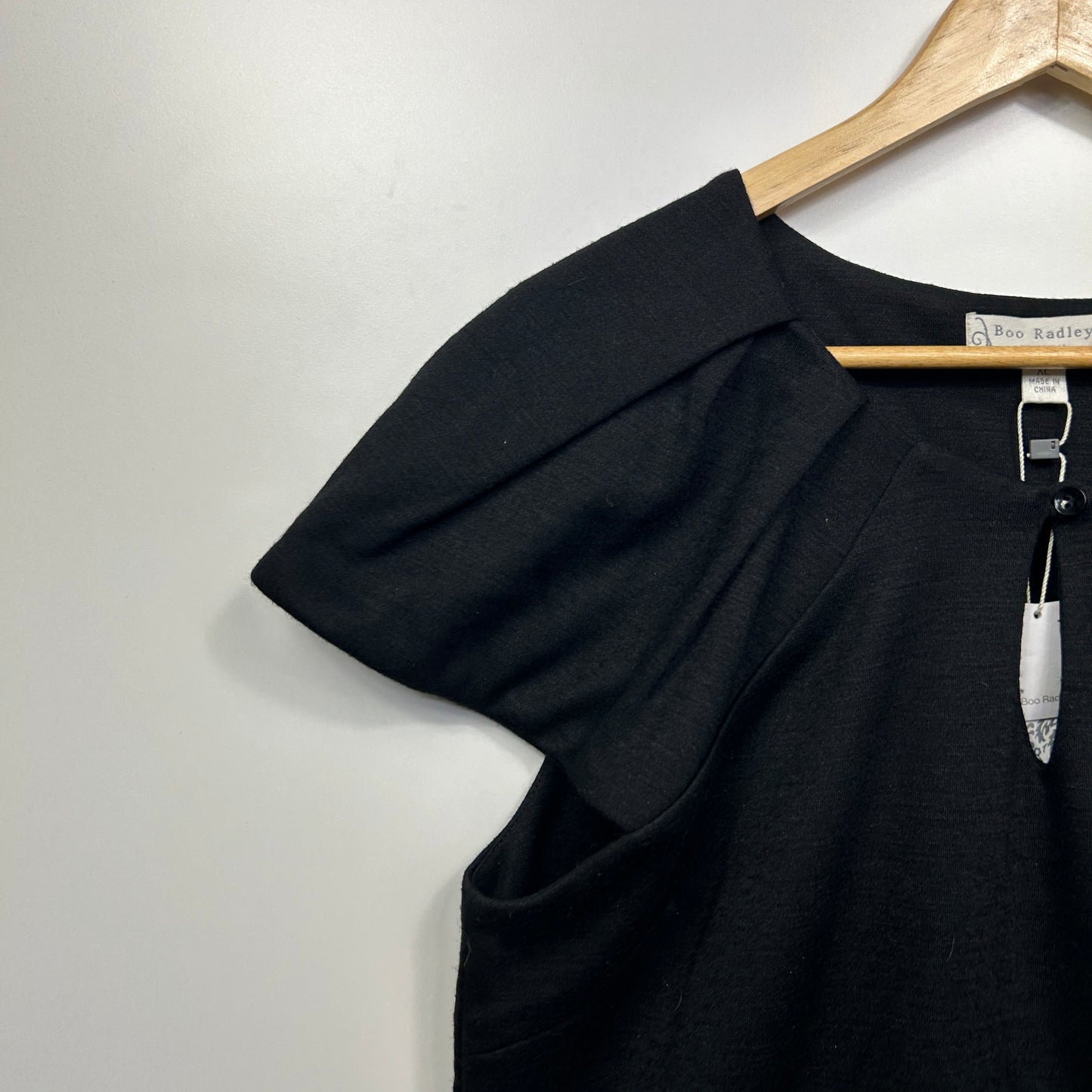 Boo Radley Dress Size 16 XL Black Short Cap Sleeve New