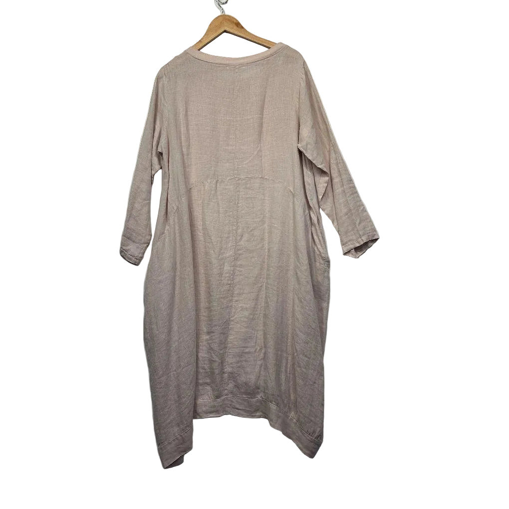 Imagine Pink Linen Dress - One Size