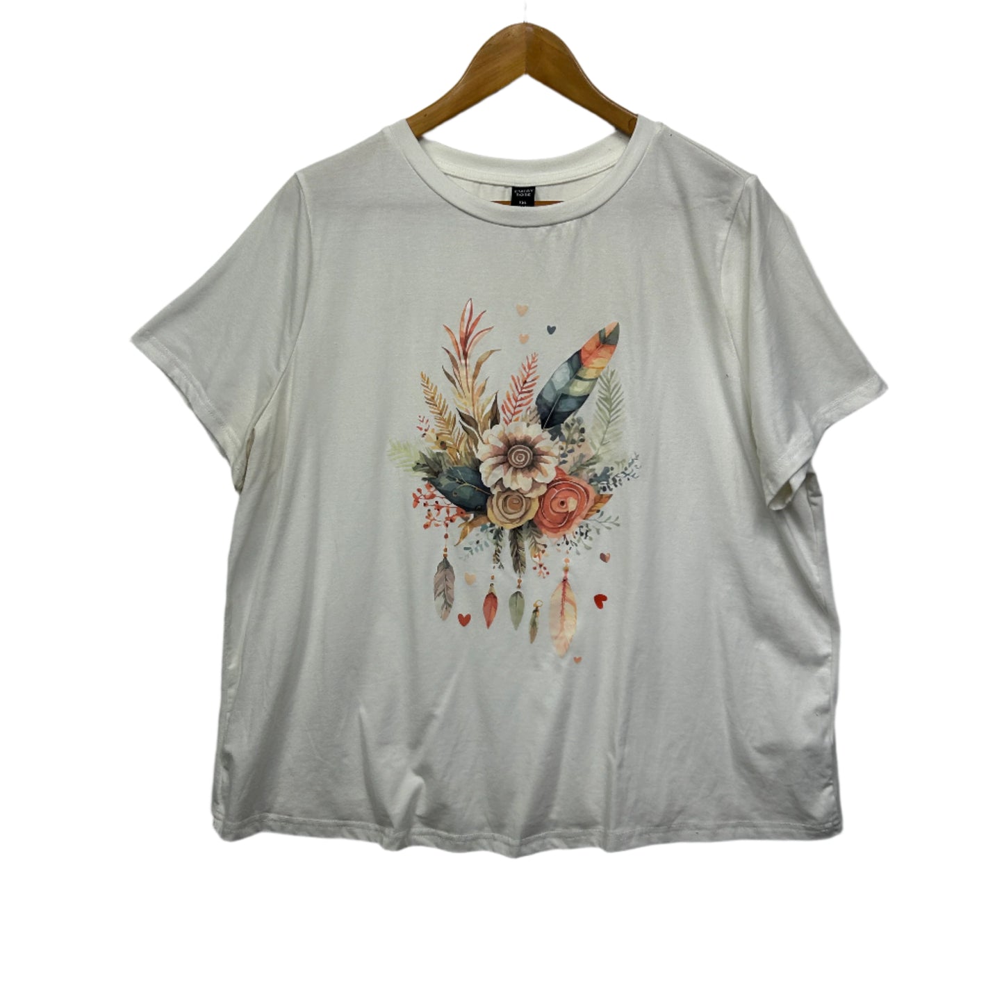 Emery Rose TShirt Top Size 16 1XL White Short Sleeve