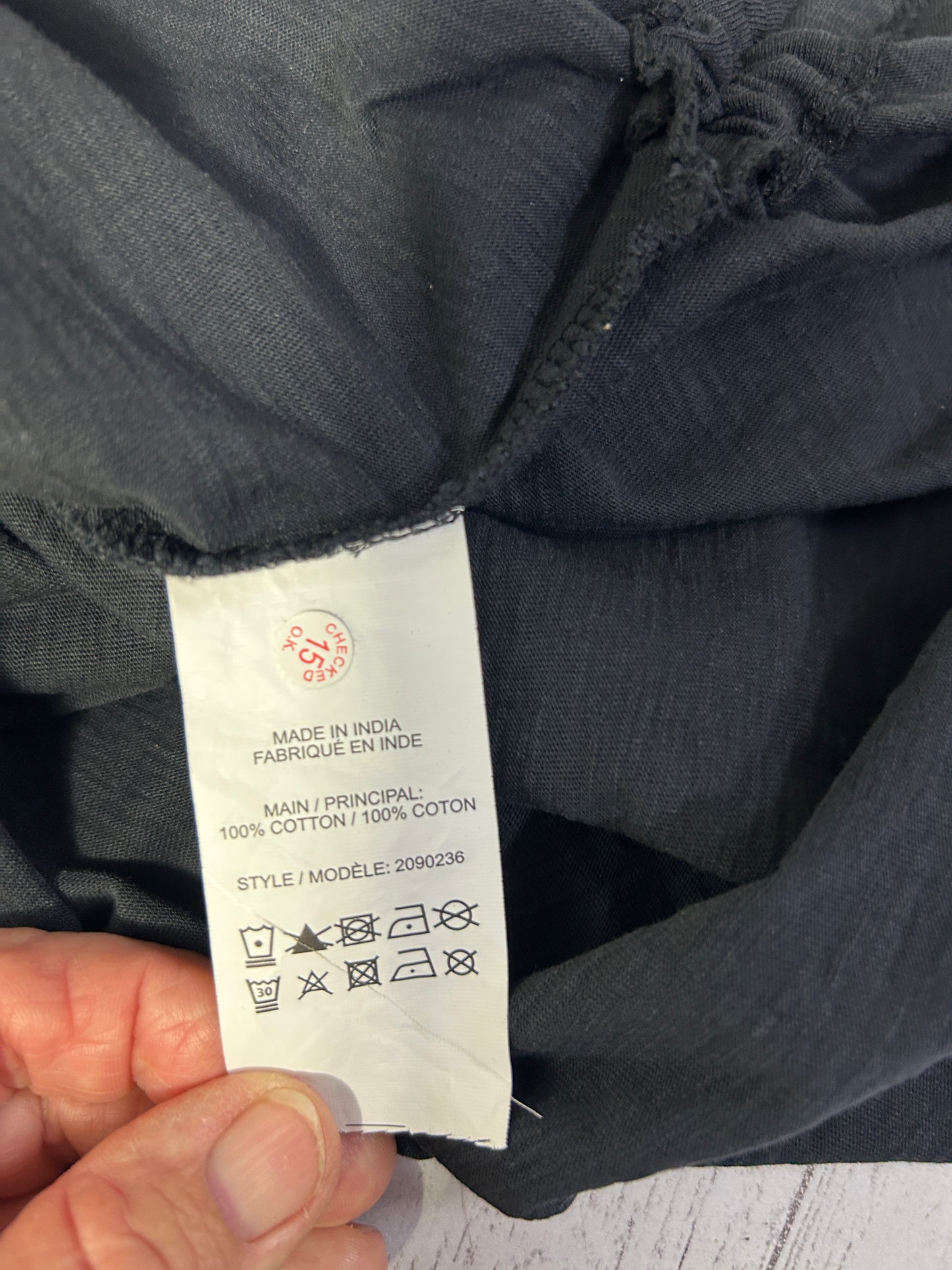 W Lane Black Short Sleeve Top with Side Tie - Size XL