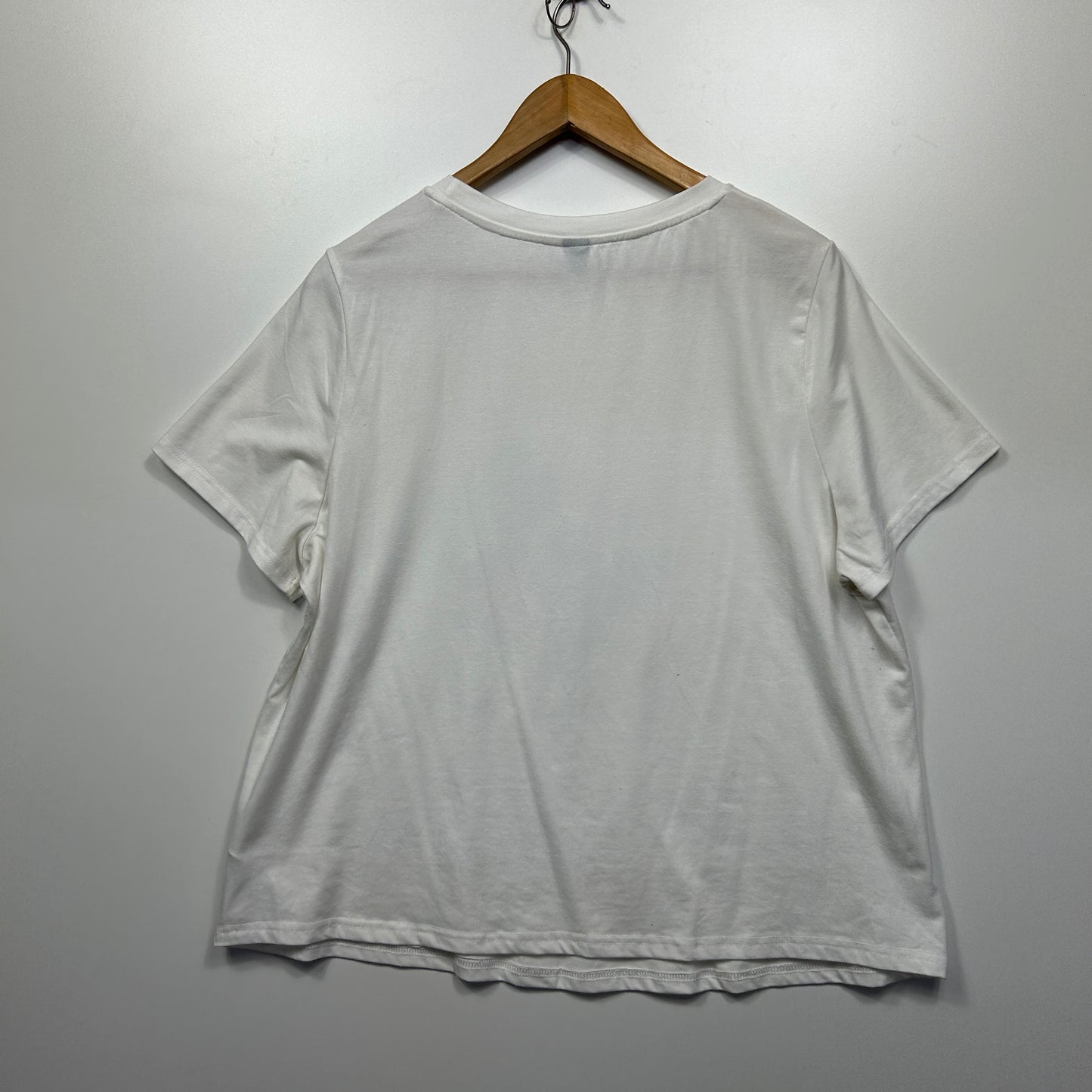 Emery Rose TShirt Top Size 16 1XL White Short Sleeve